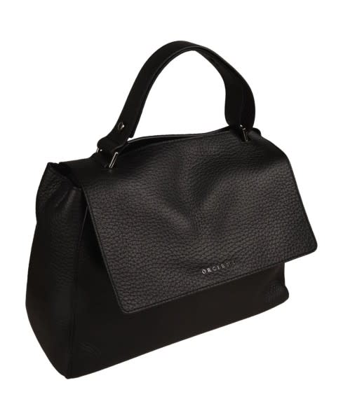Shop Orciani Sveva Soft Medium Shoulder Bag In Leather With Shoulder Strap In Nero