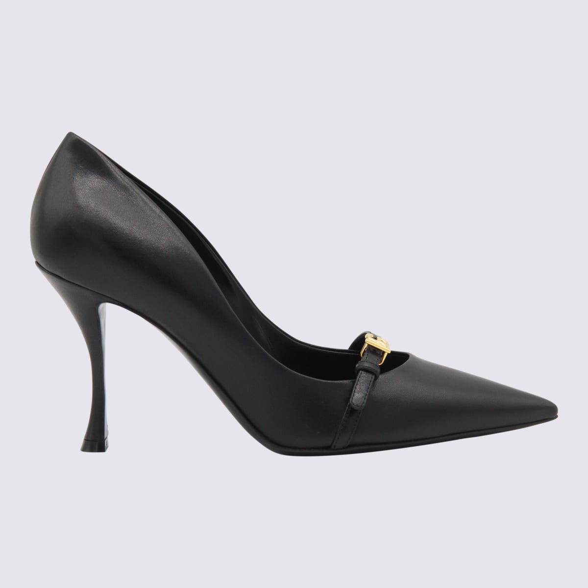 Dolce & Gabbana 90mm Leather Pointed-toe Pumps In Black