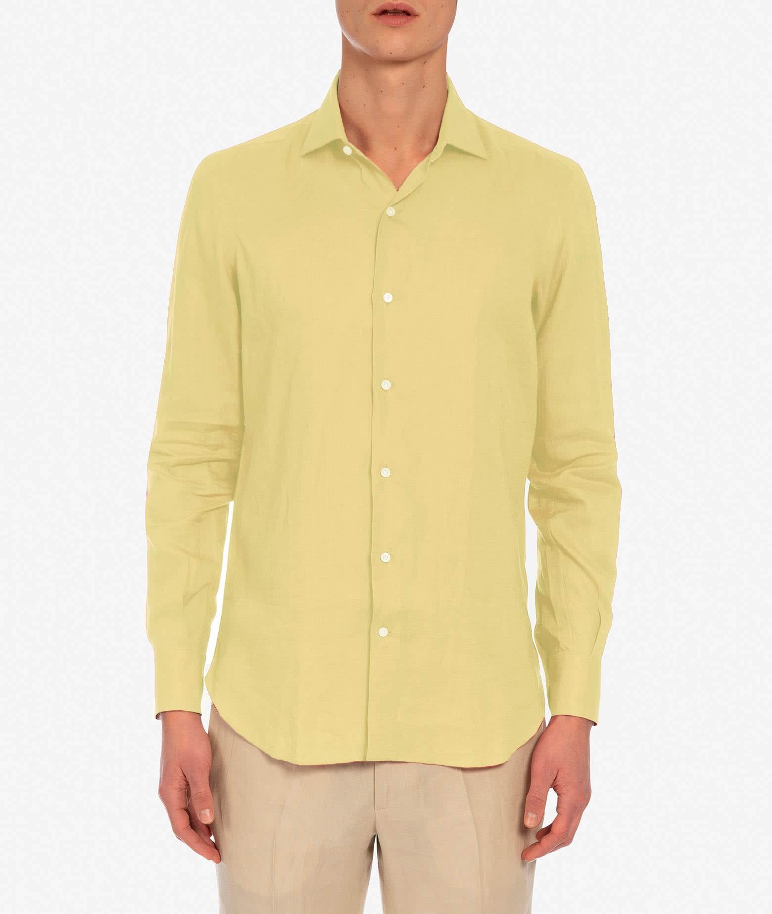 Shop Larusmiani Handmade Shirt Mayfair Shirt In Yellow