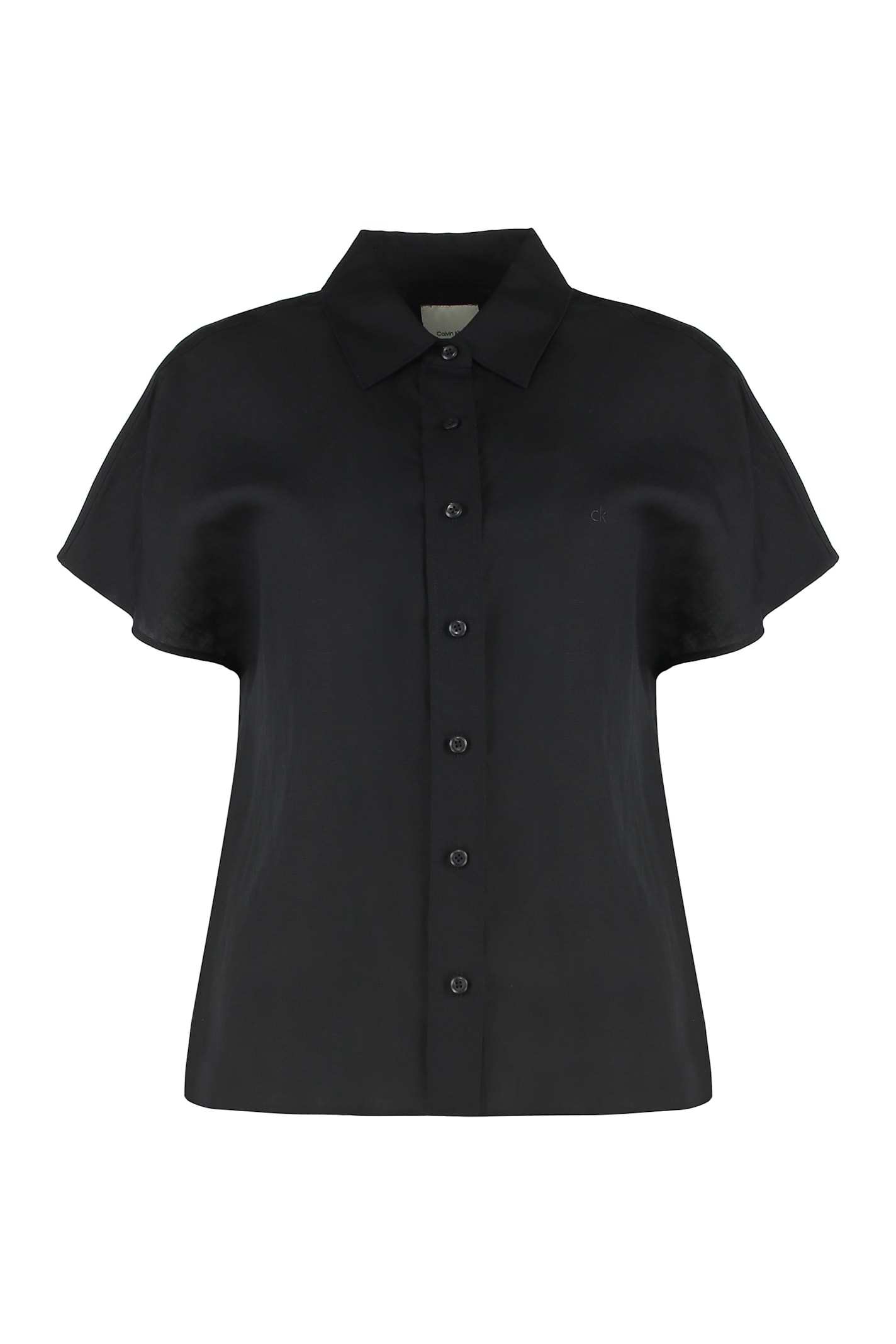 Shop Calvin Klein Short Sleeve Shirt In Black