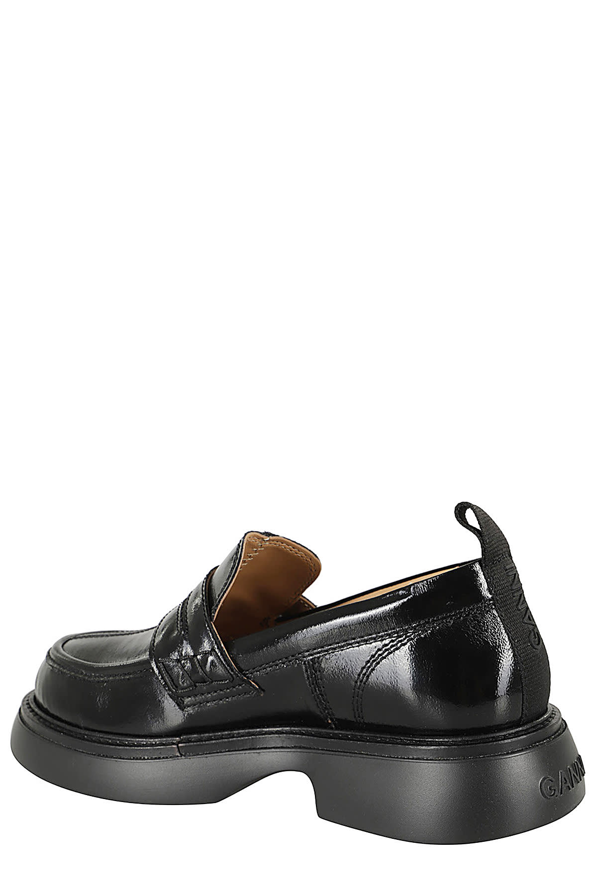 Shop Ganni Everyday Loafer Naplack In Black