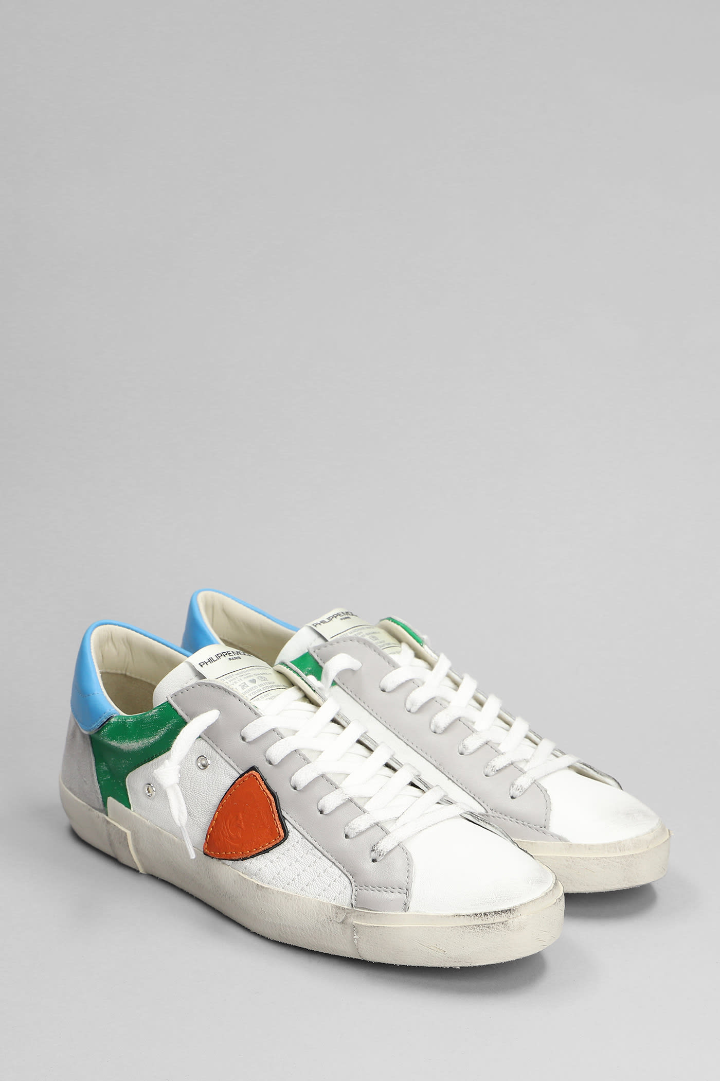 Shop Philippe Model Prsx Low Sneakers In White Leather