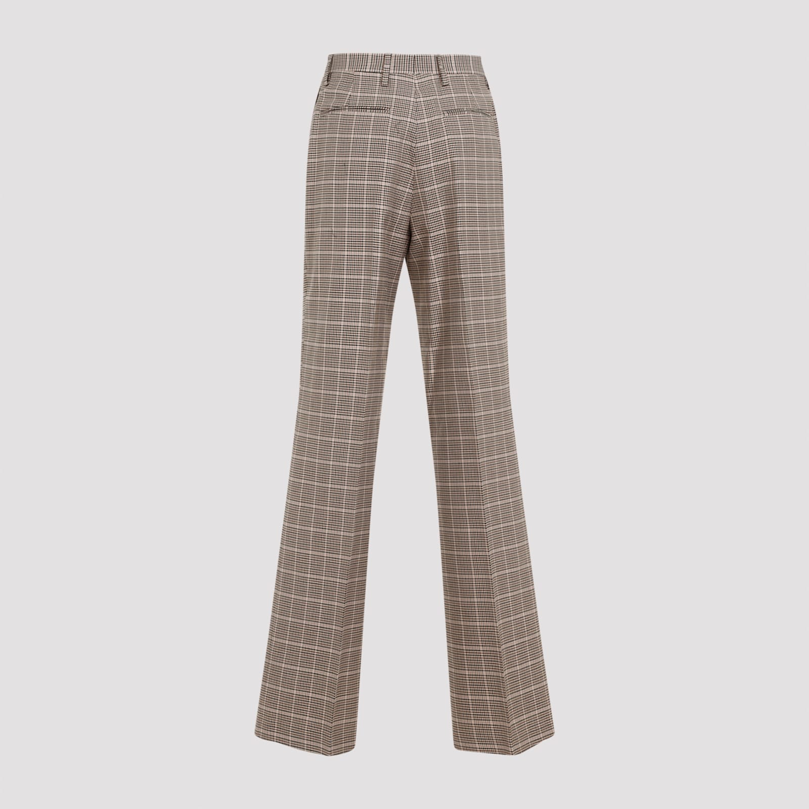 Dries Van Noten Portia Checked Pants In Beige