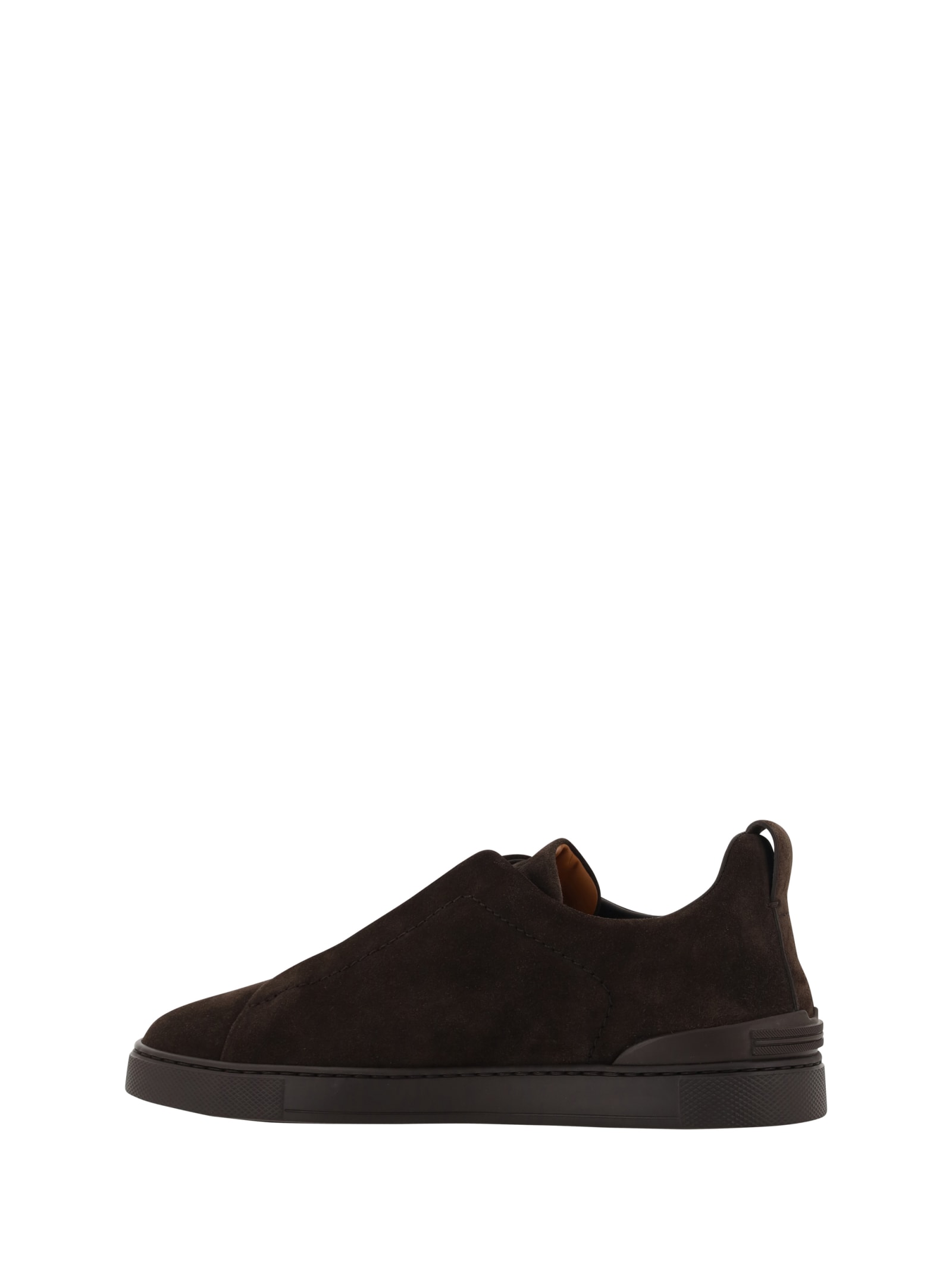 Shop Zegna Sneakers In Marrone Medio Unito