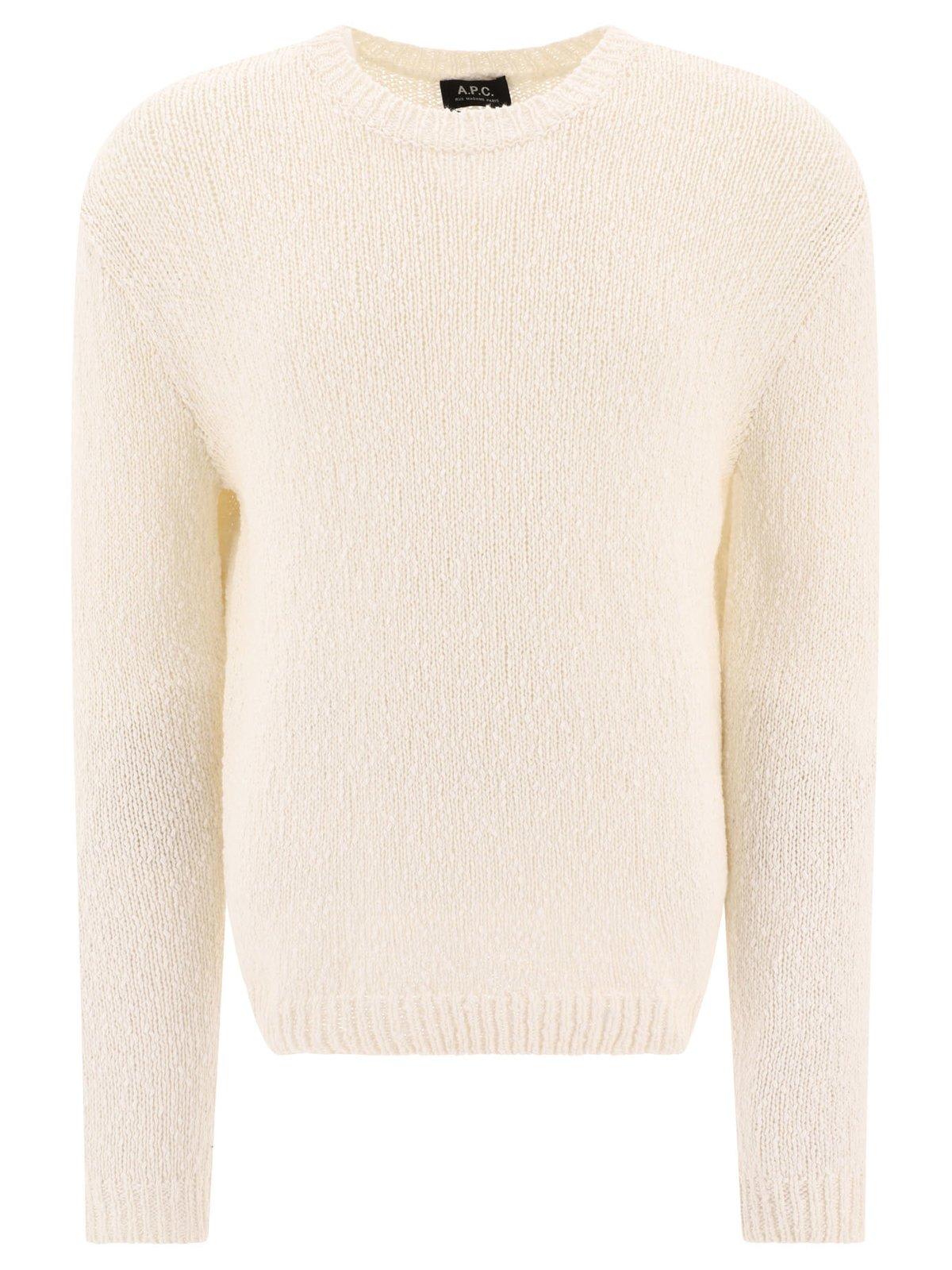 Apc Gaston Long-sleeved Crewneck Sweater In Aac Off White