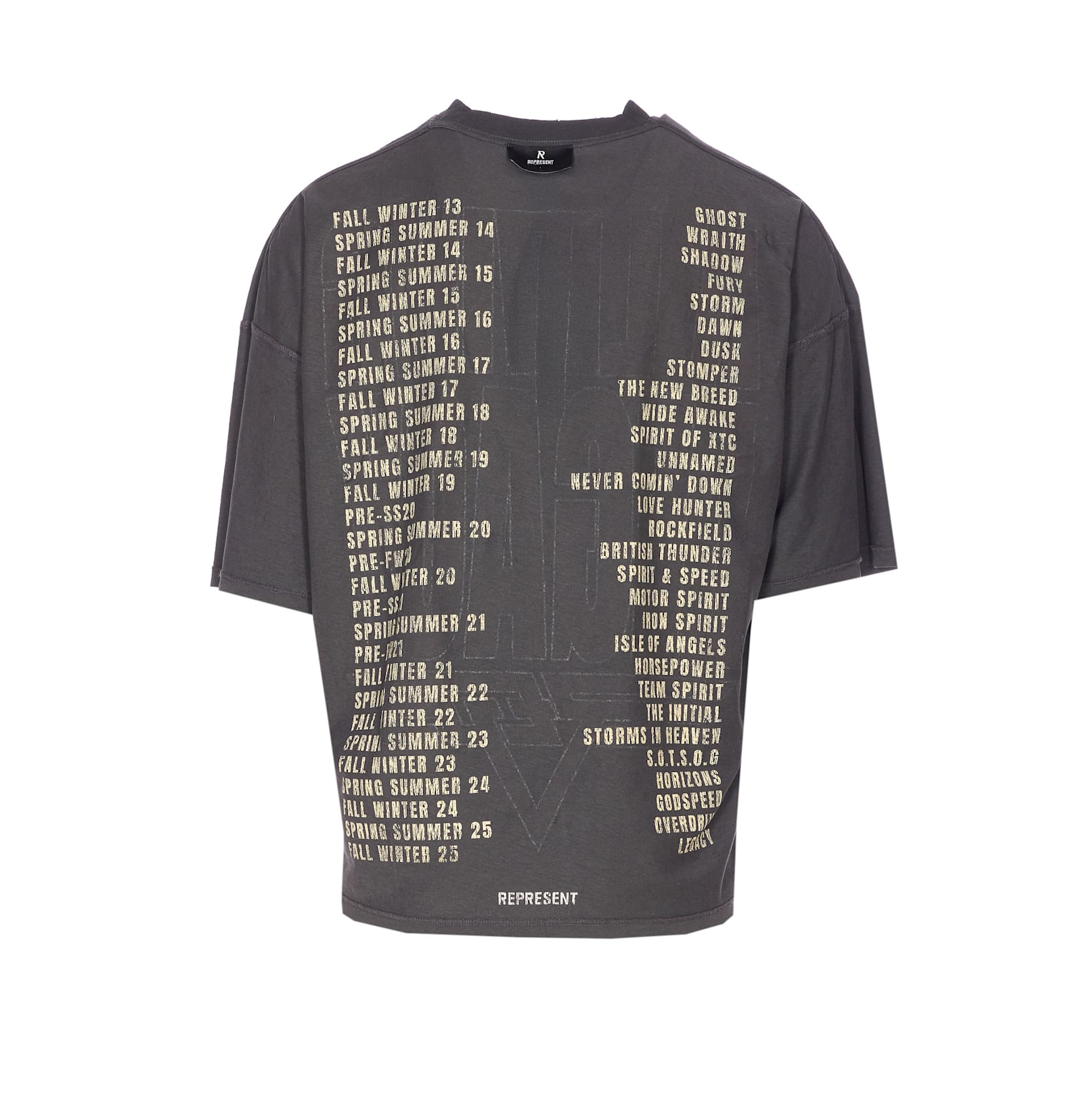 Represent Reversible Living Legacy Tour T-shirt In Grey In Gray