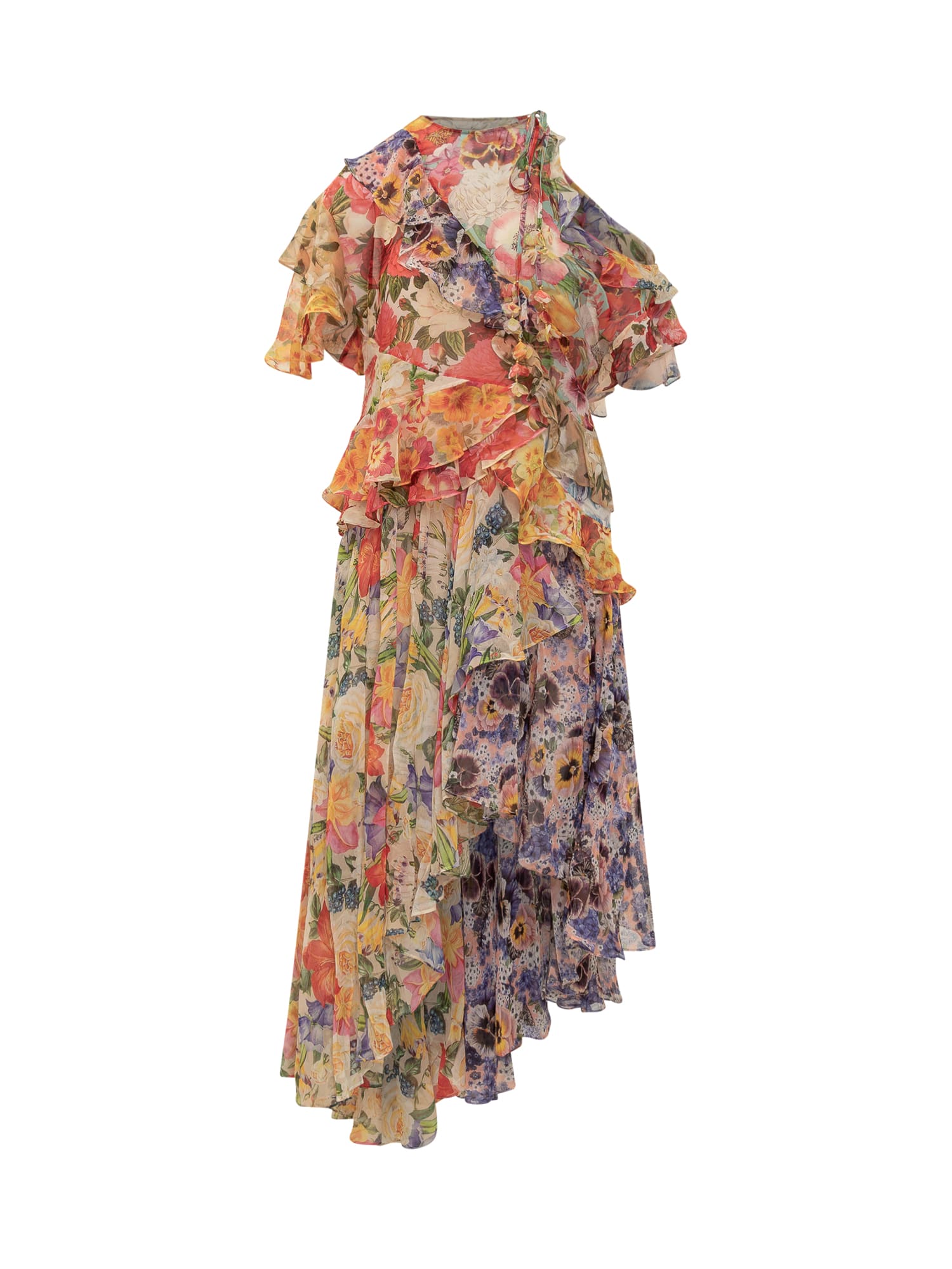 Shop Zimmermann Wonderland Dress In Spliced Floral