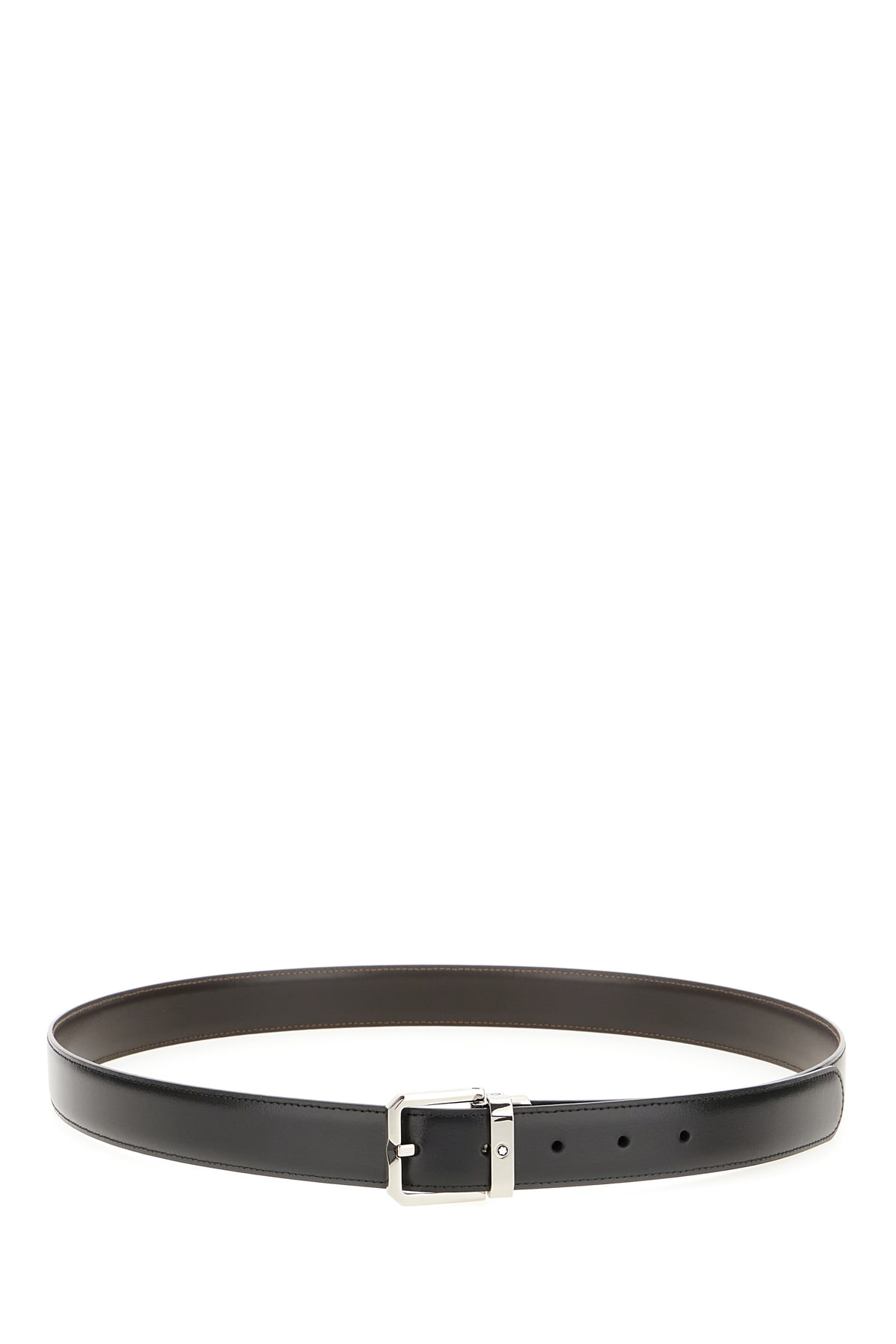montblanc black leather reversible belt