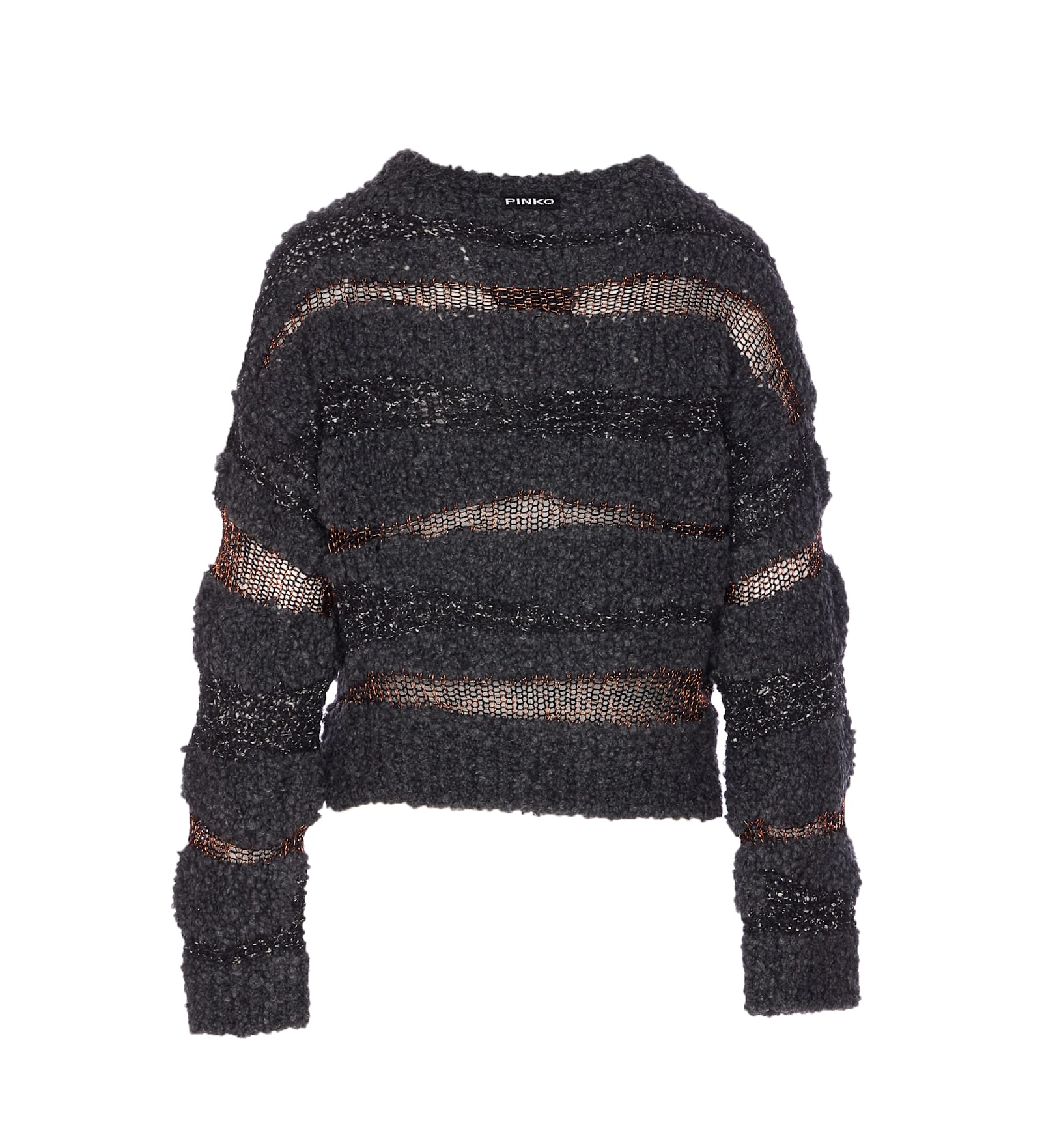 Pinko San Domino Pattern Sweater With Lurex Thread Inserts In Gray