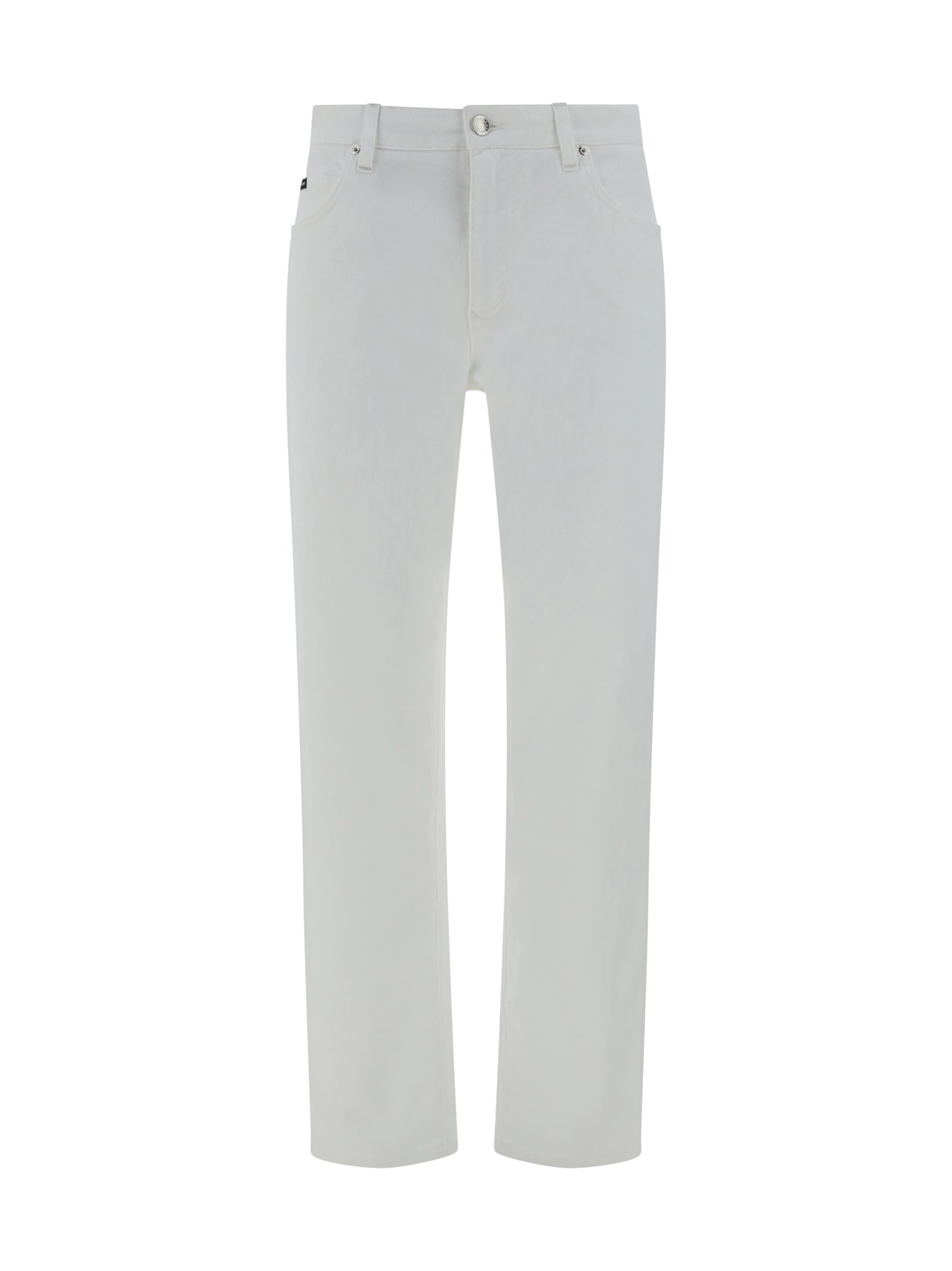 Dolce & Gabbana Pants In Denim Bianco
