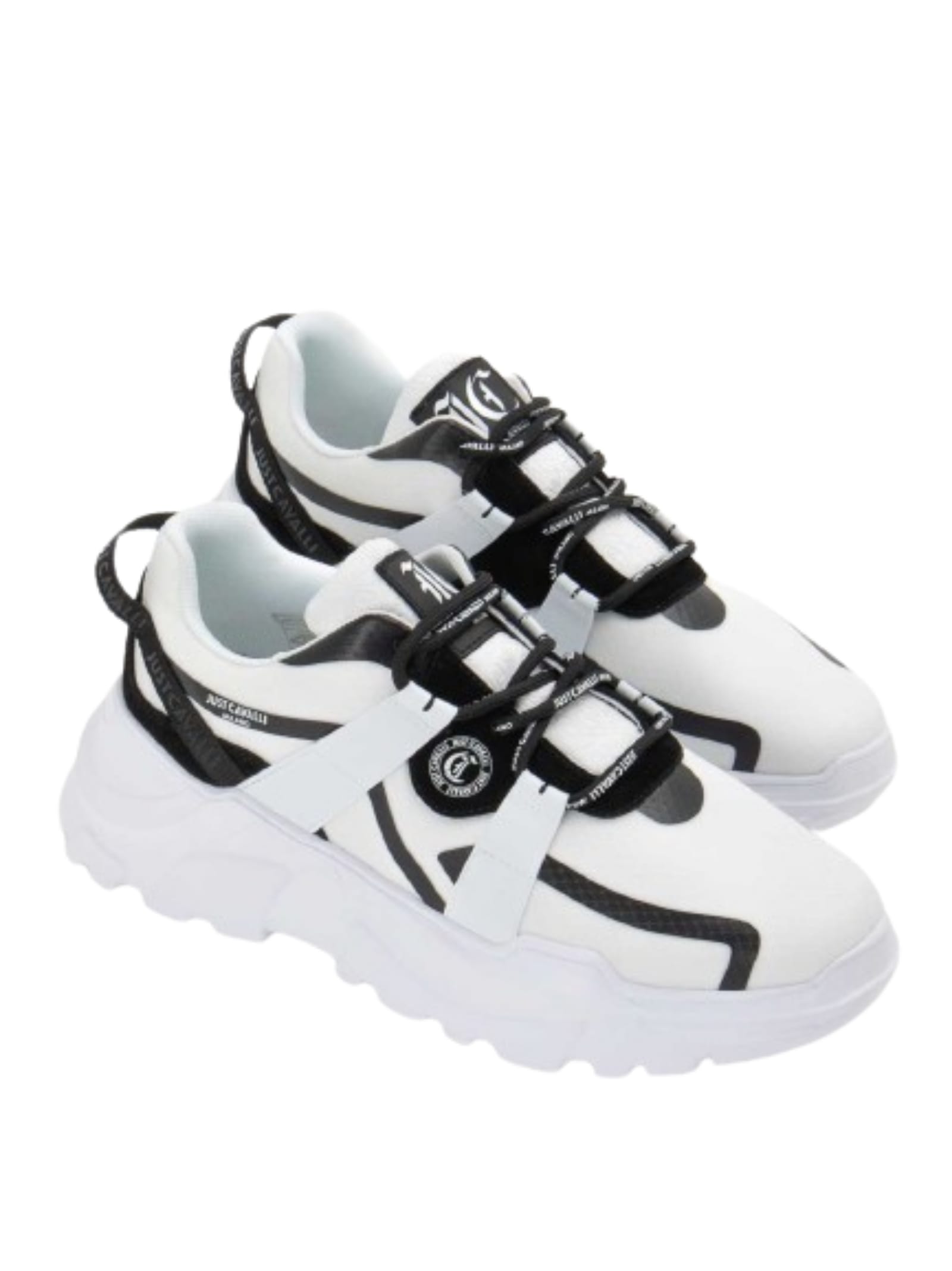 Just Cavalli Mesh Chunky Sneakers In White