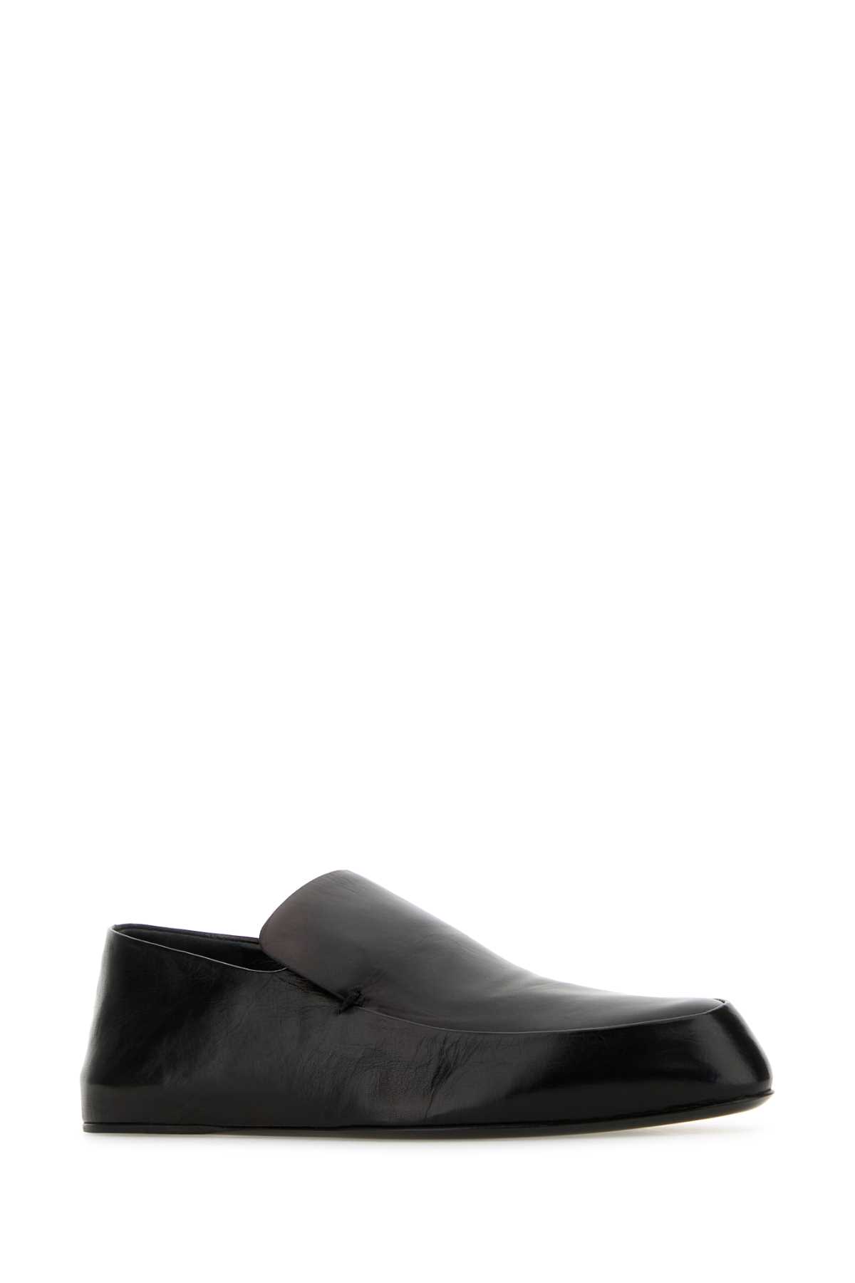 Shop Jil Sander Black Leather Tripon Loafers