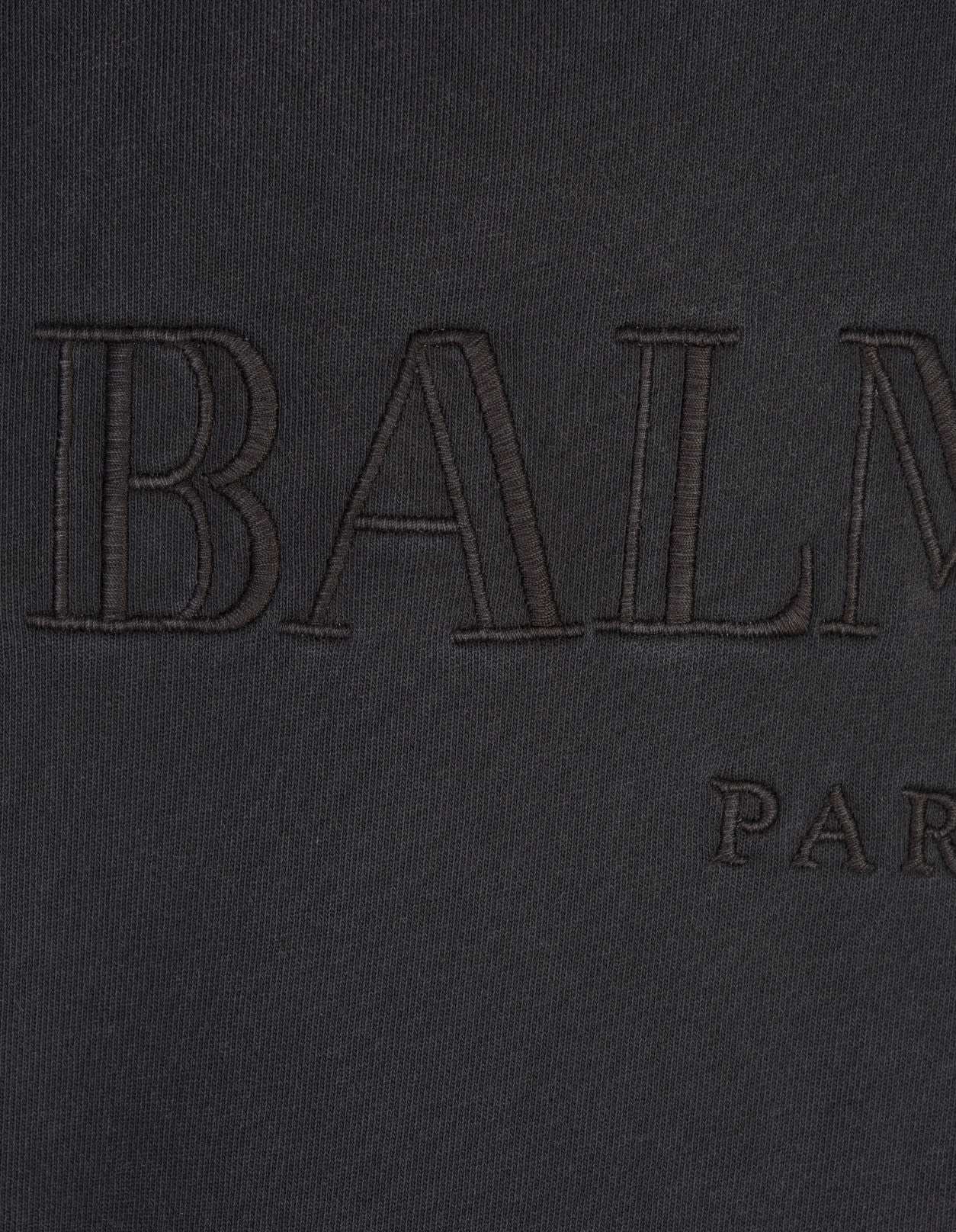 BALMAIN BLACK HOODIE WITH BALMAIN VINTAGE EMBROIDERY 