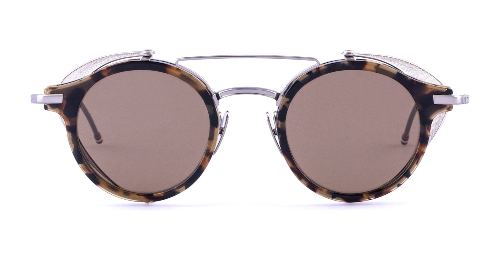 Round With Wide Shield - Dark Brown Sunglasses