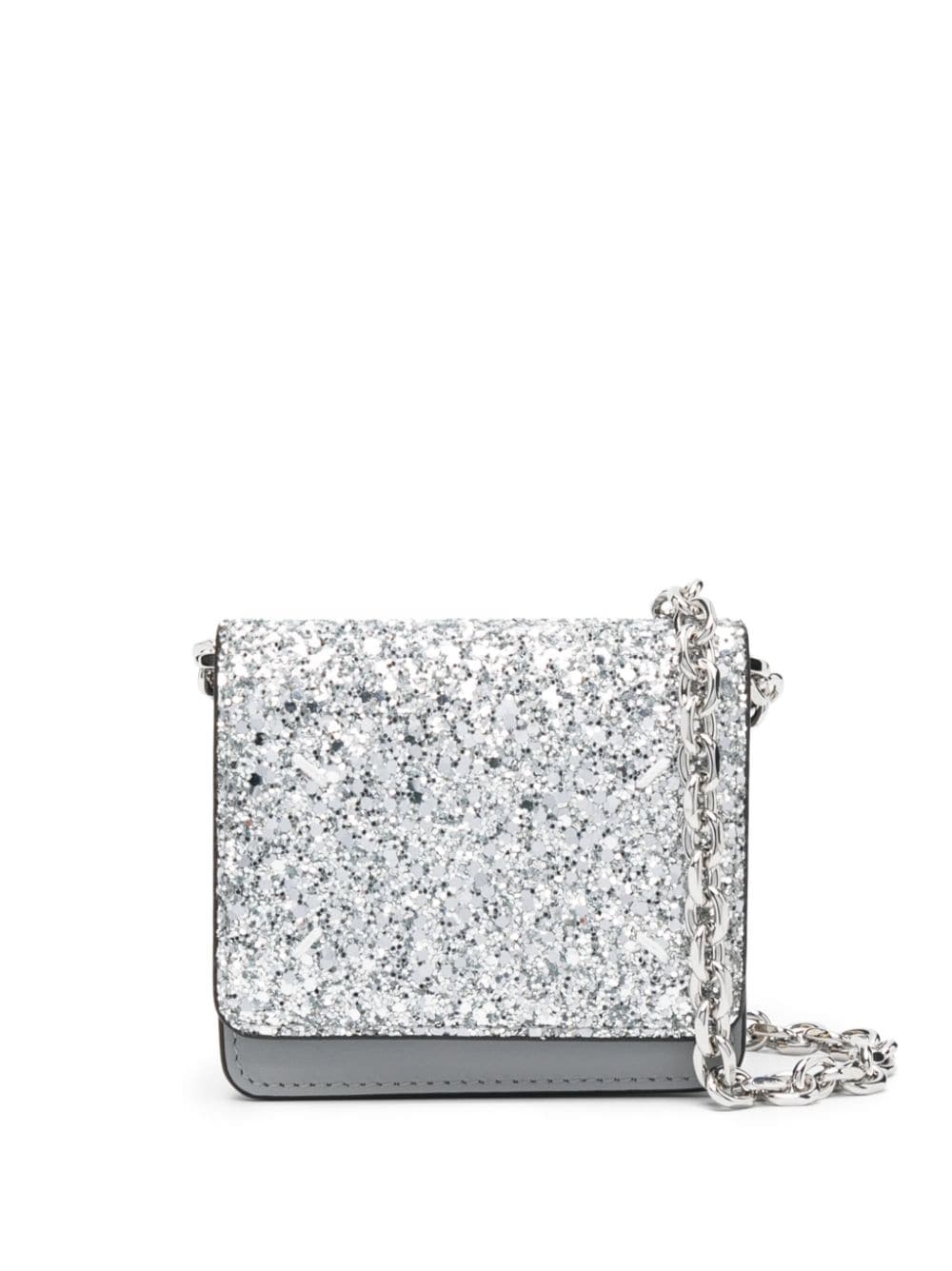 Shop Maison Margiela Wallet On Chain Small In Silver