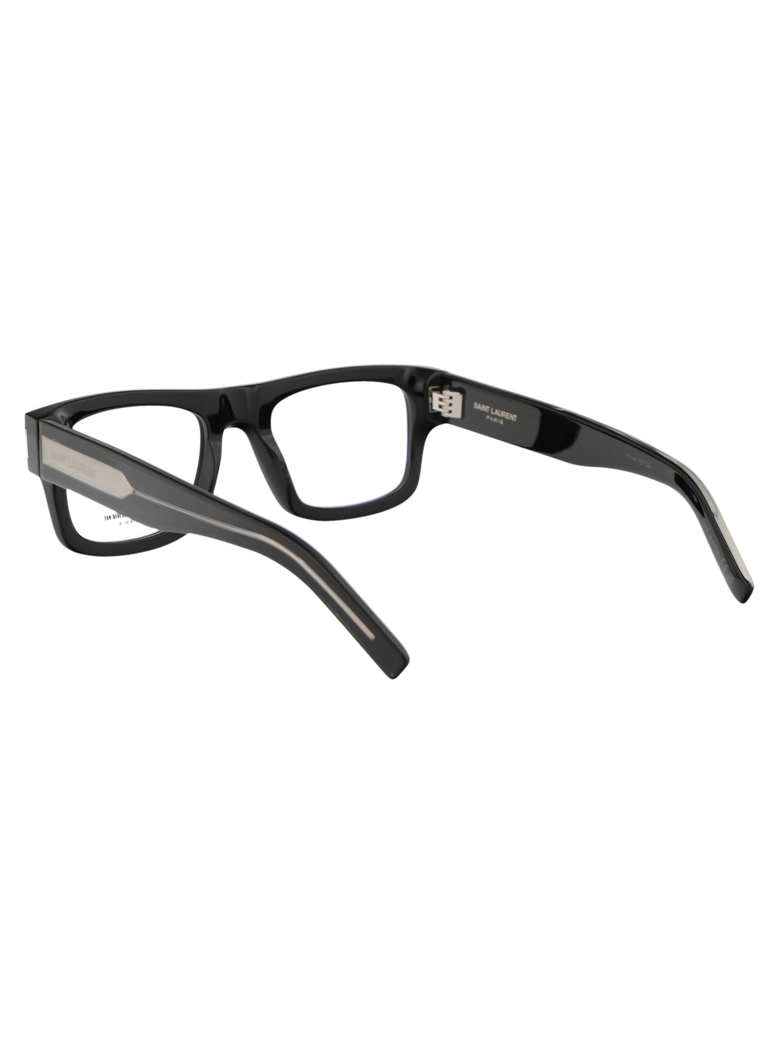 Shop Saint Laurent Sl 574 Glasses In 001 Black Crystal Transparent