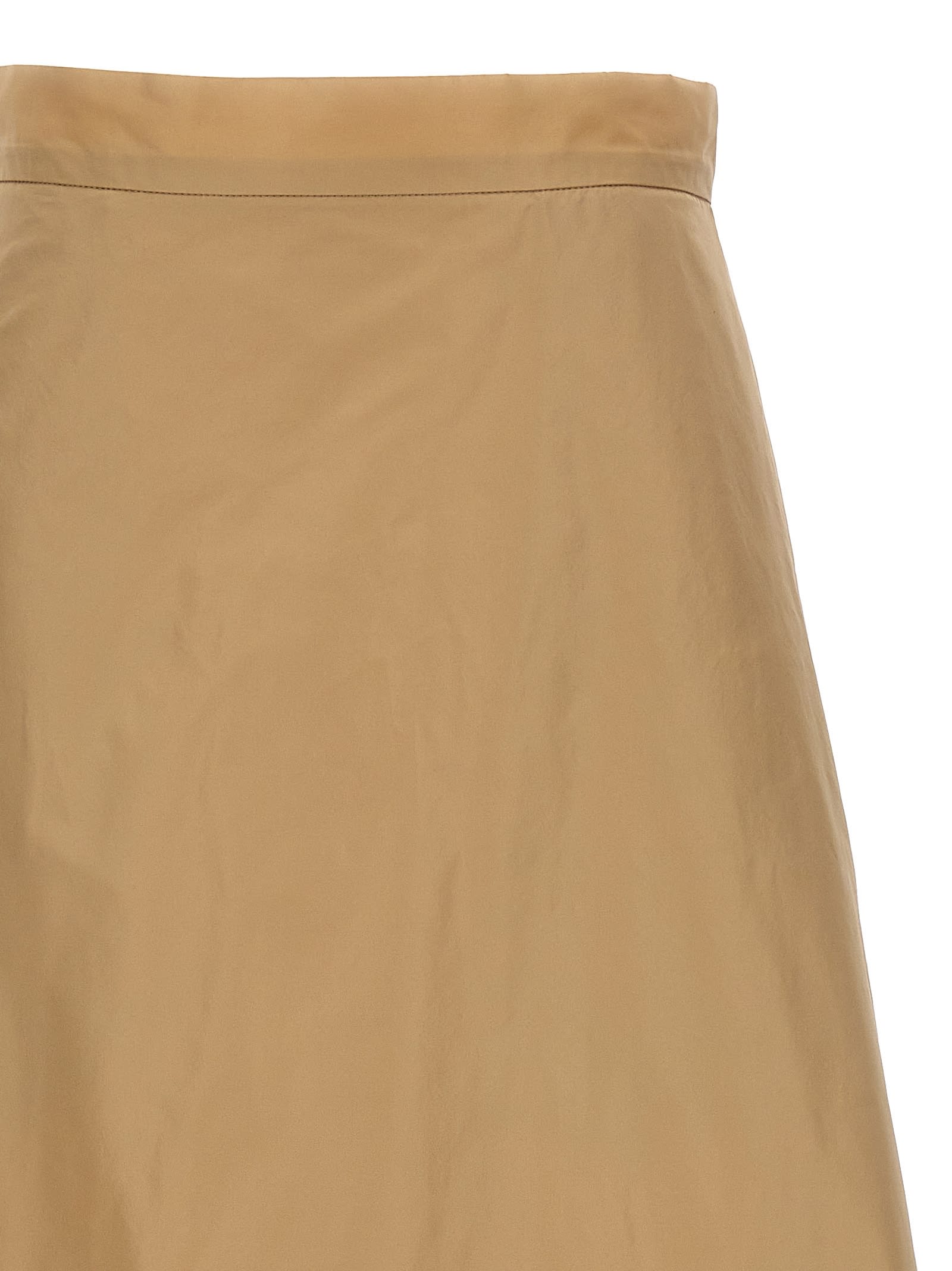 Shop Jil Sander Long Flared Skirt In Beige