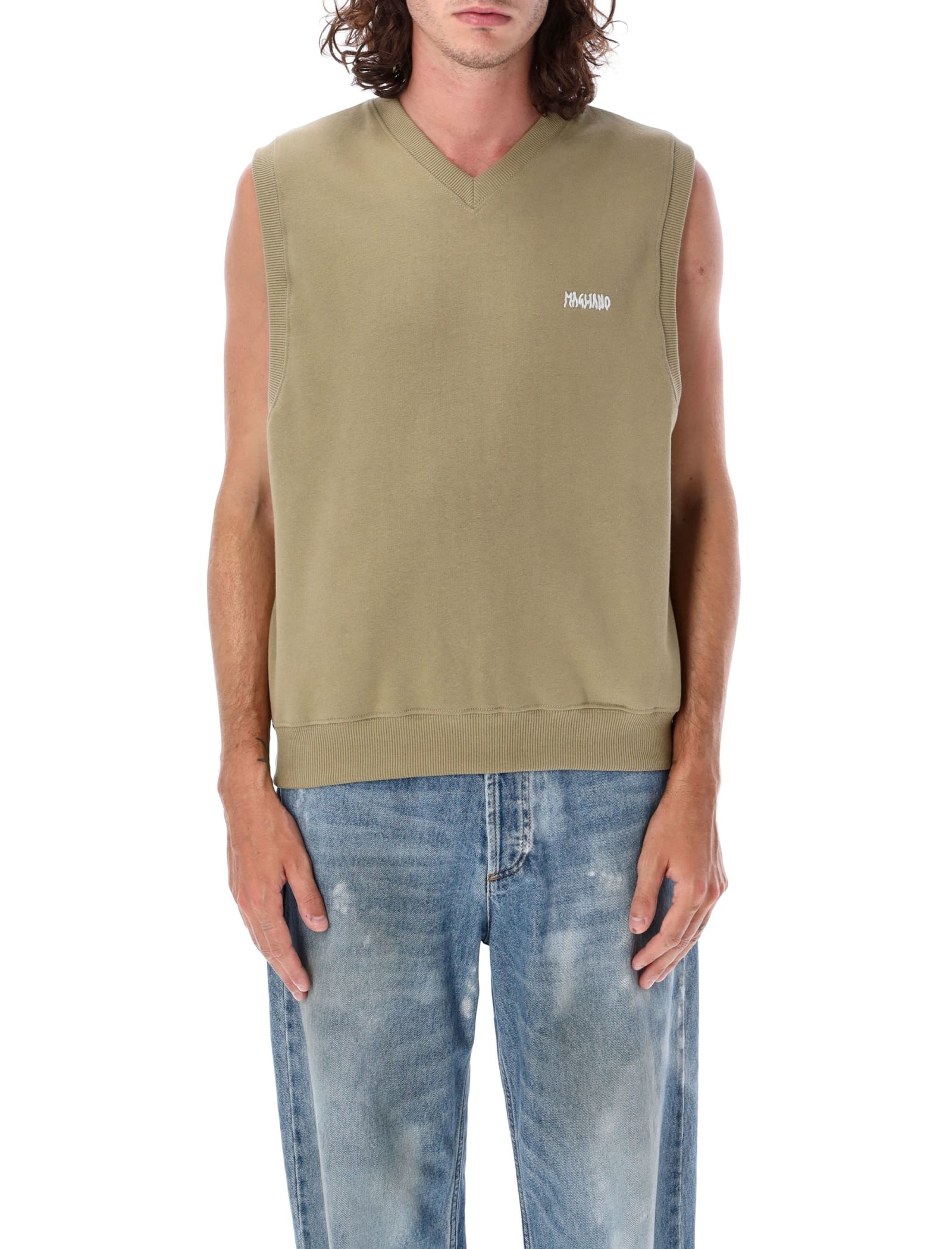 Shop Magliano Mid Vest In Olive