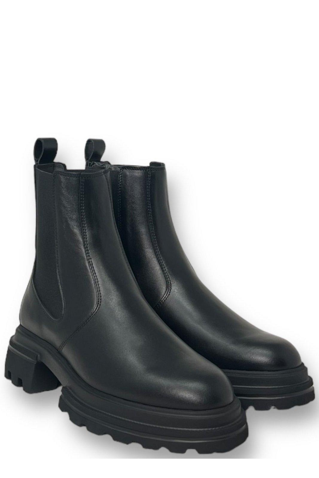 HOGAN ROUND TOE CHELSEA ANKLE BOOTS HOGAN 