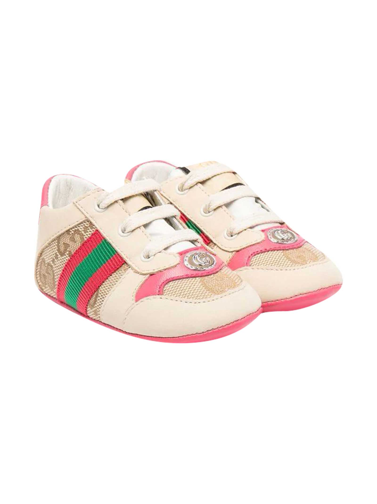 pink gucci baby shoes