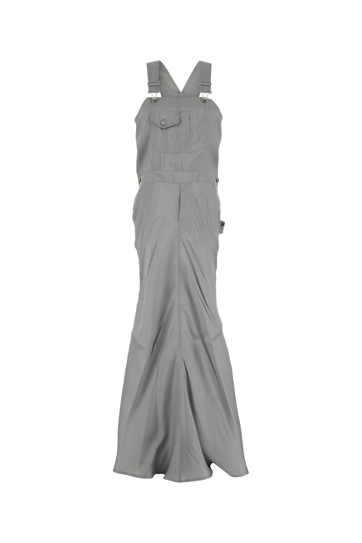 Moschino High-shine Floor-length Dress In Gray