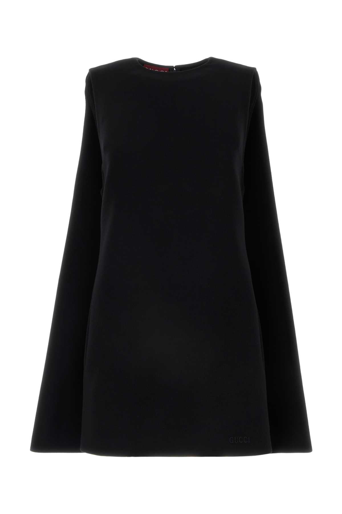 Shop Gucci Black Wool Mini Dress