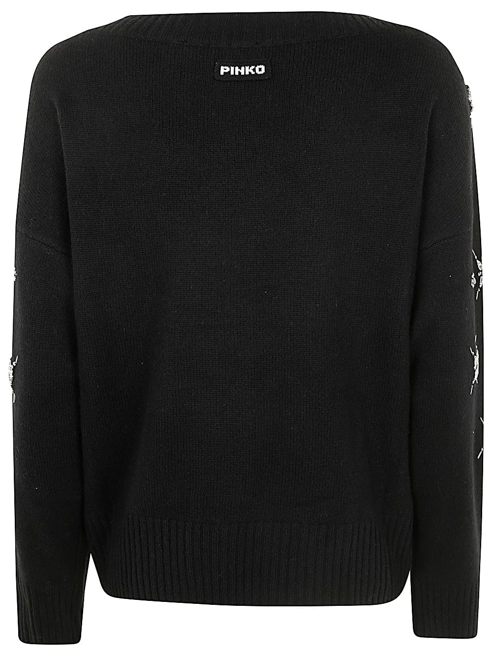 Shop Pinko Scottish Fold Cashmere Mix Sweater In Black Limousine