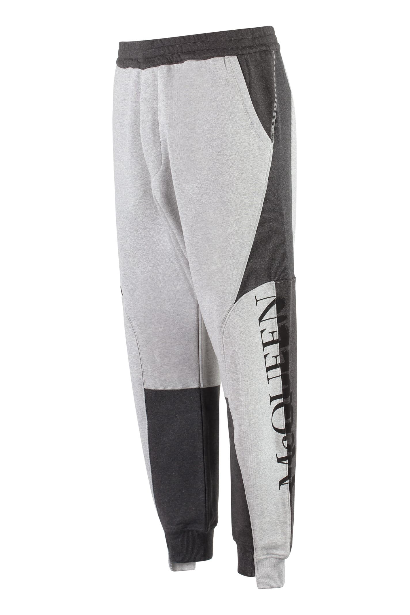Shop Alexander Mcqueen Cotton Track-pants In Grey