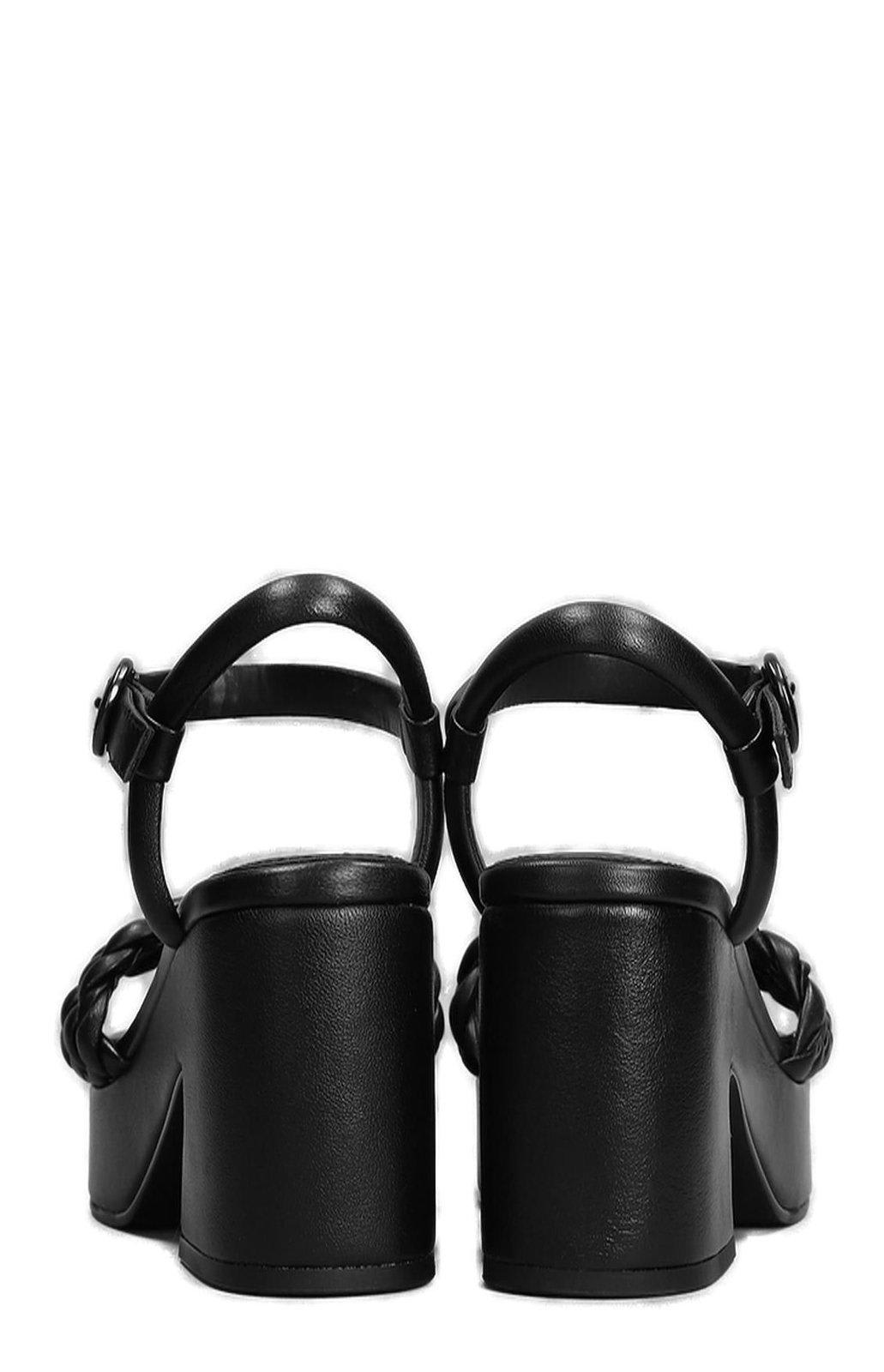 Shop Ash Oak Open Toe Heeled Sandals In Black