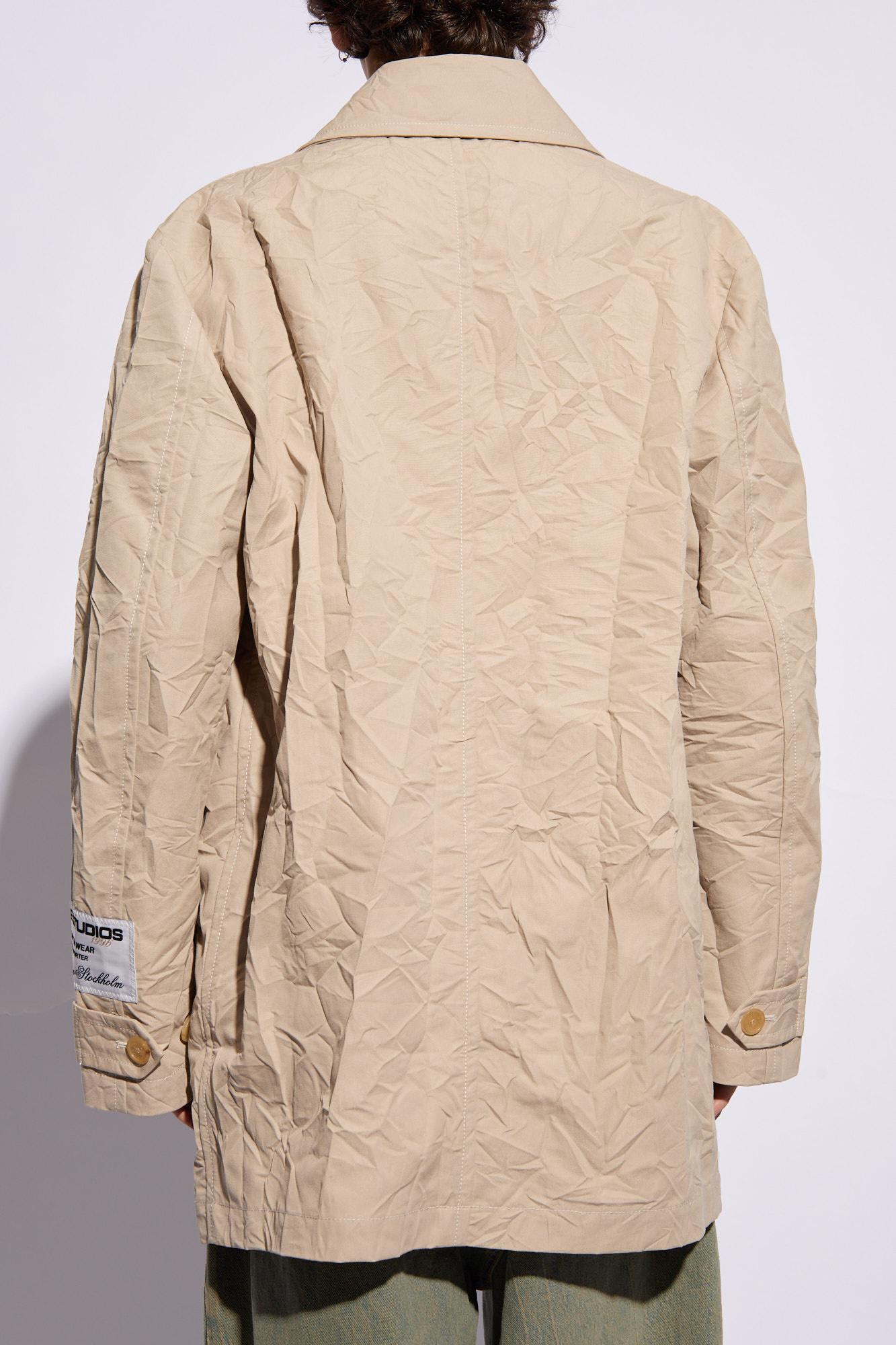 Acne Studios Cropped Coat In Neutral
