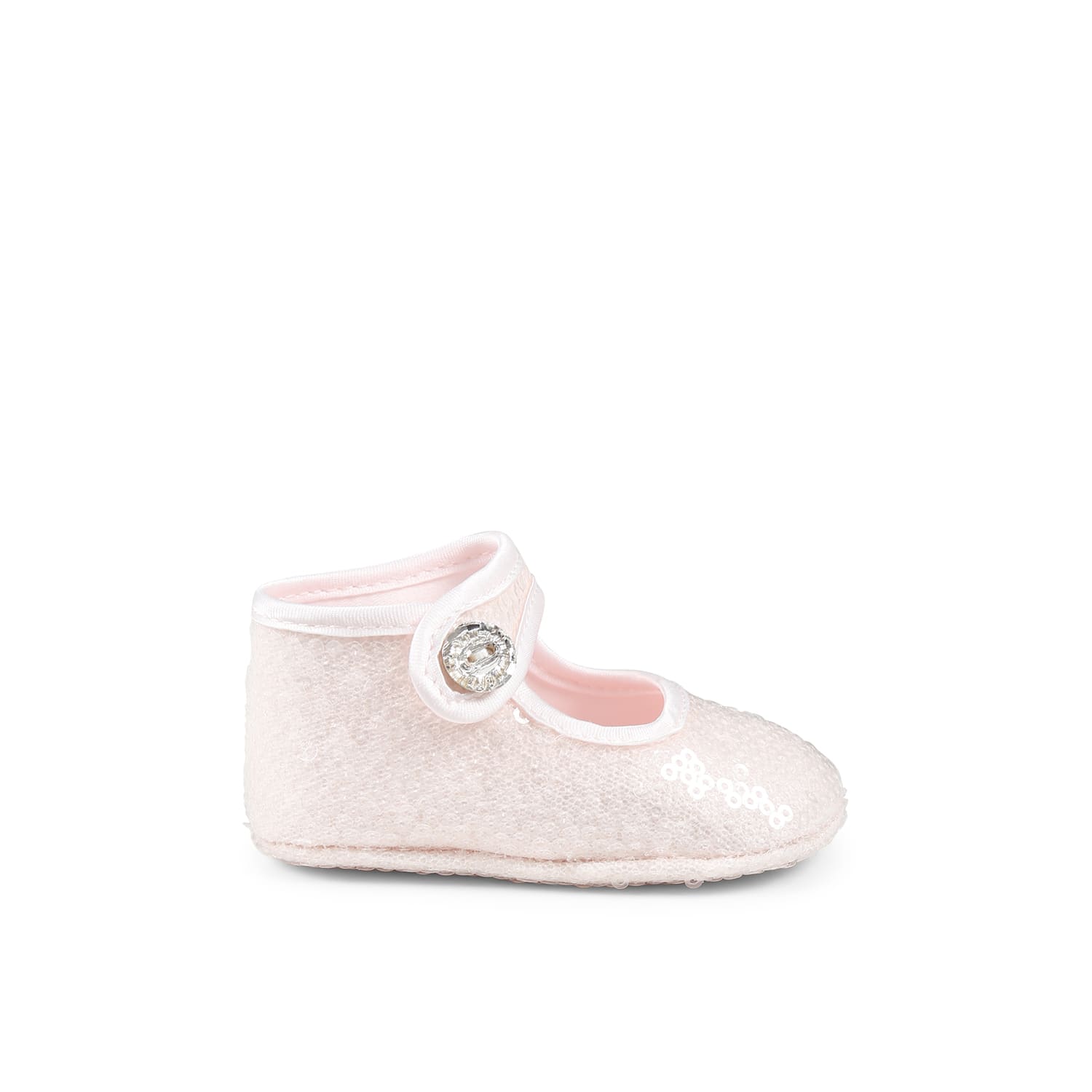 Monnalisa Pink Ballet Flats For Baby Girl In Pink