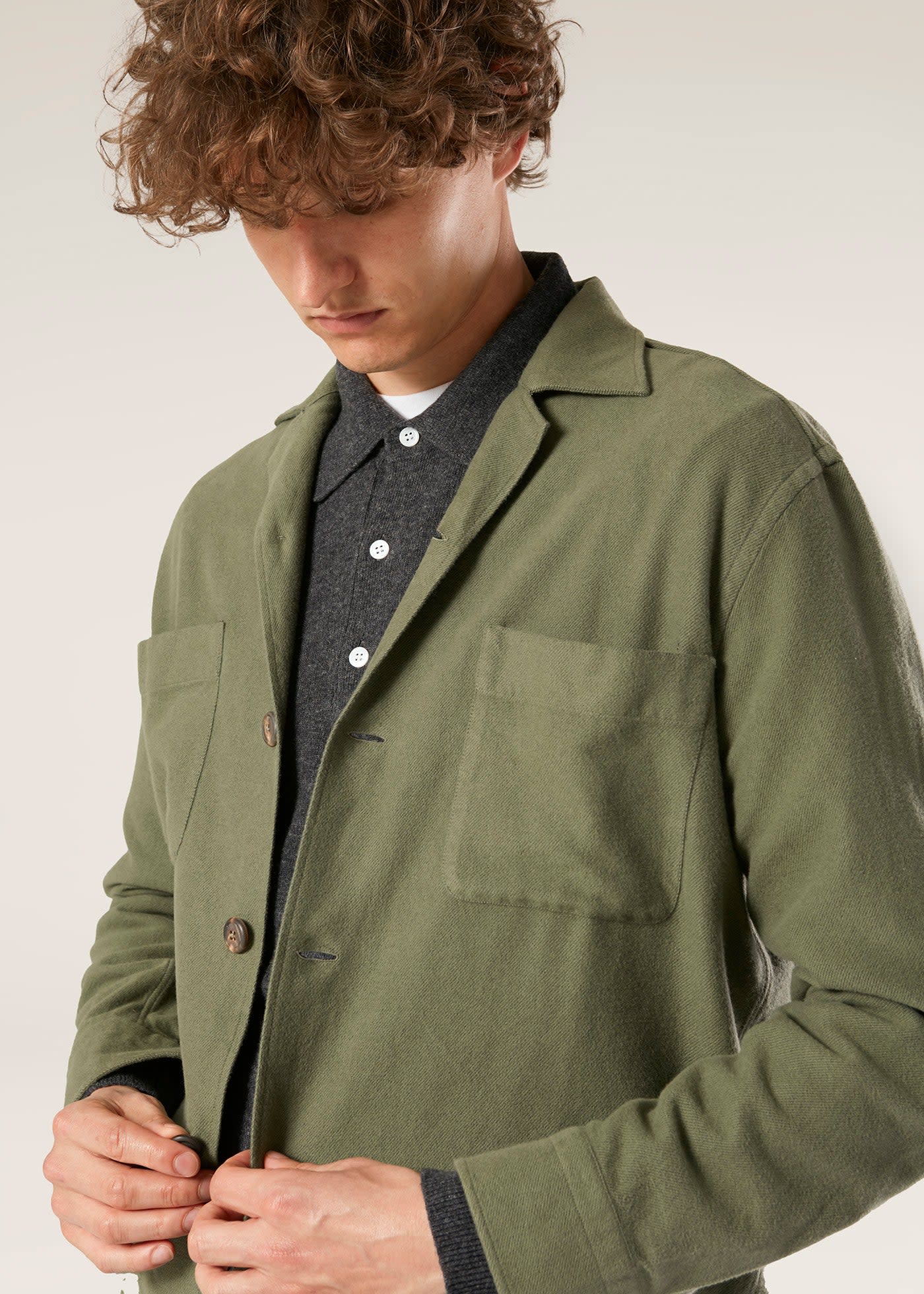 Shop Doppiaa Aabba Green Cotton Overshirt