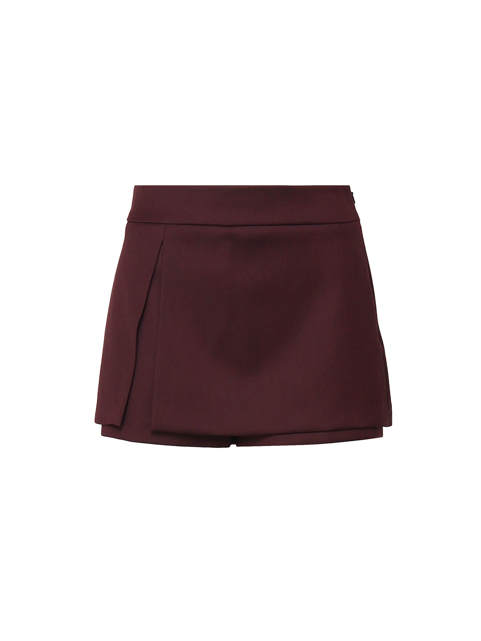 Shop Pinko Skirt Effect Shorts In Bordeaux