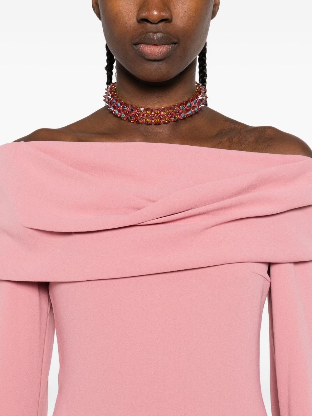 Solace London Nuri Midi Dress In Pink