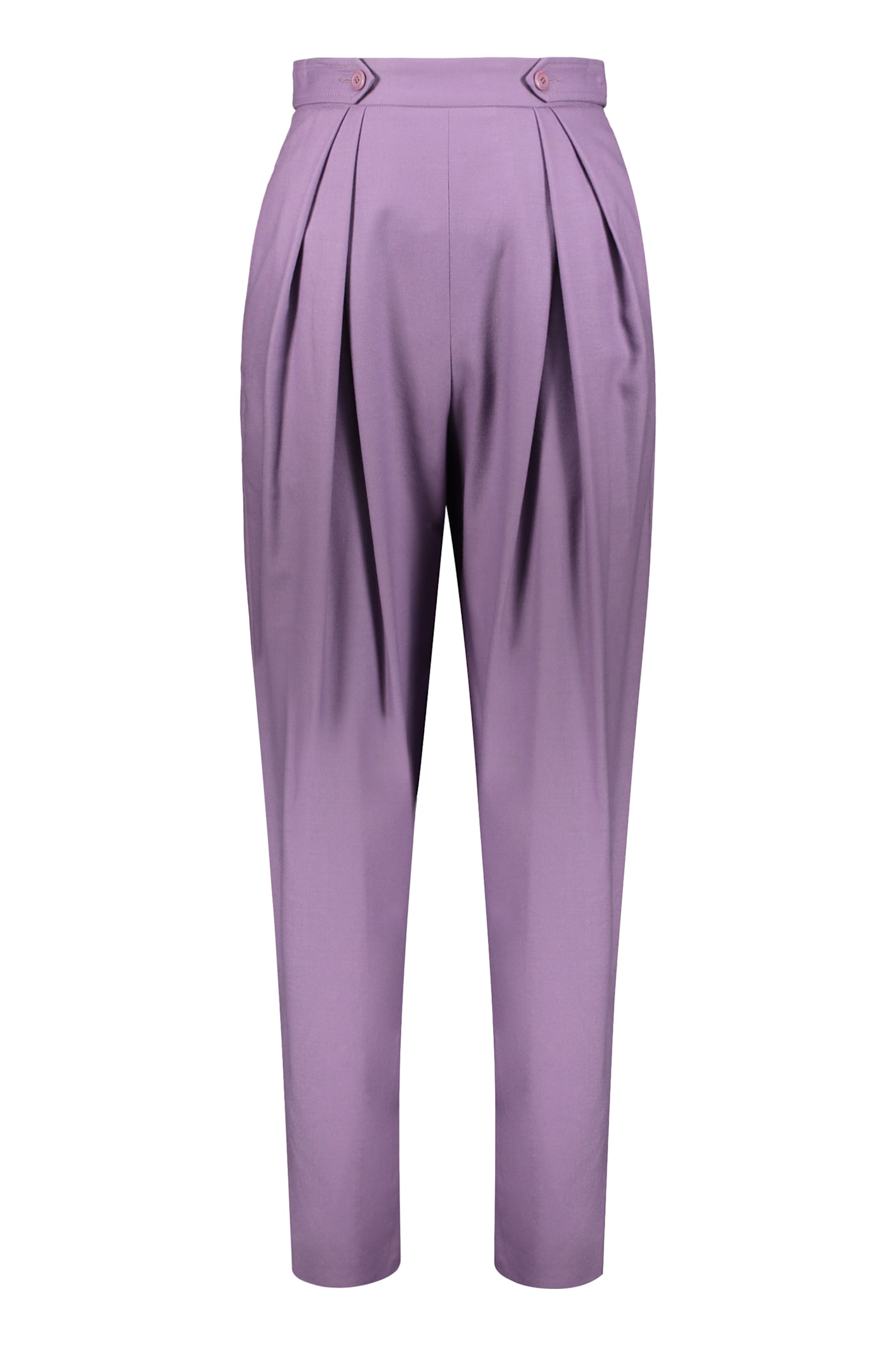 Alberta Ferretti Virgin Wool Trousers In Purple