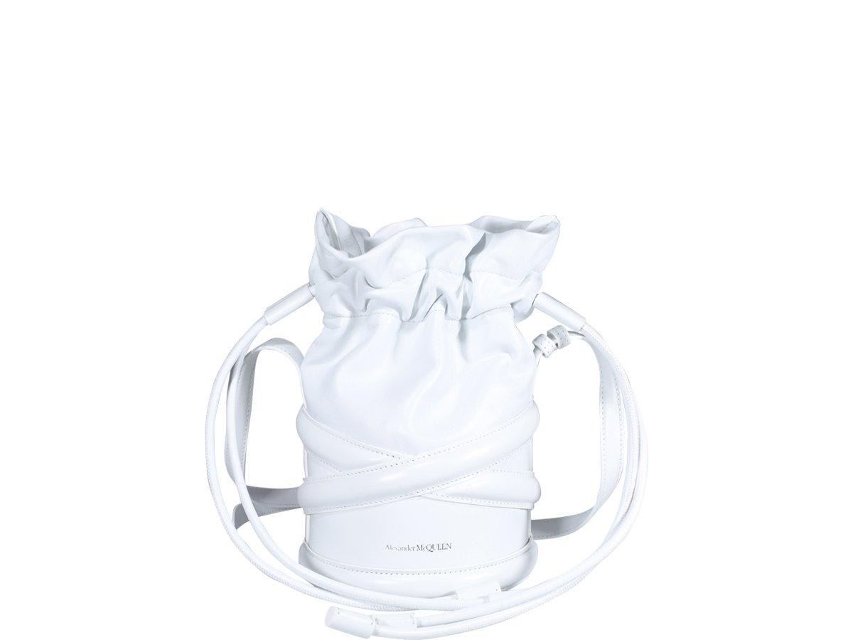 Alexander McQueen Logo Printed Drawstring Bucket Bag
