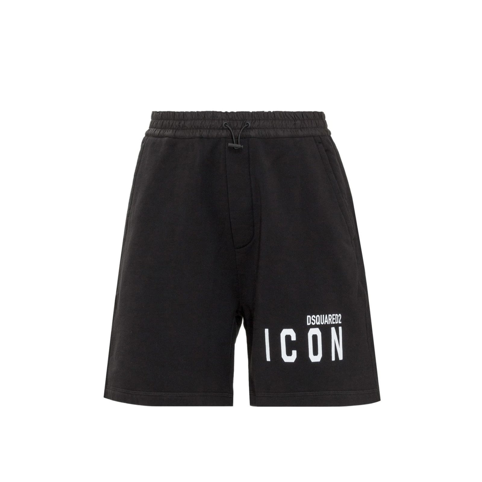 Shop Dsquared2 Cotton Logo Shorts In Black