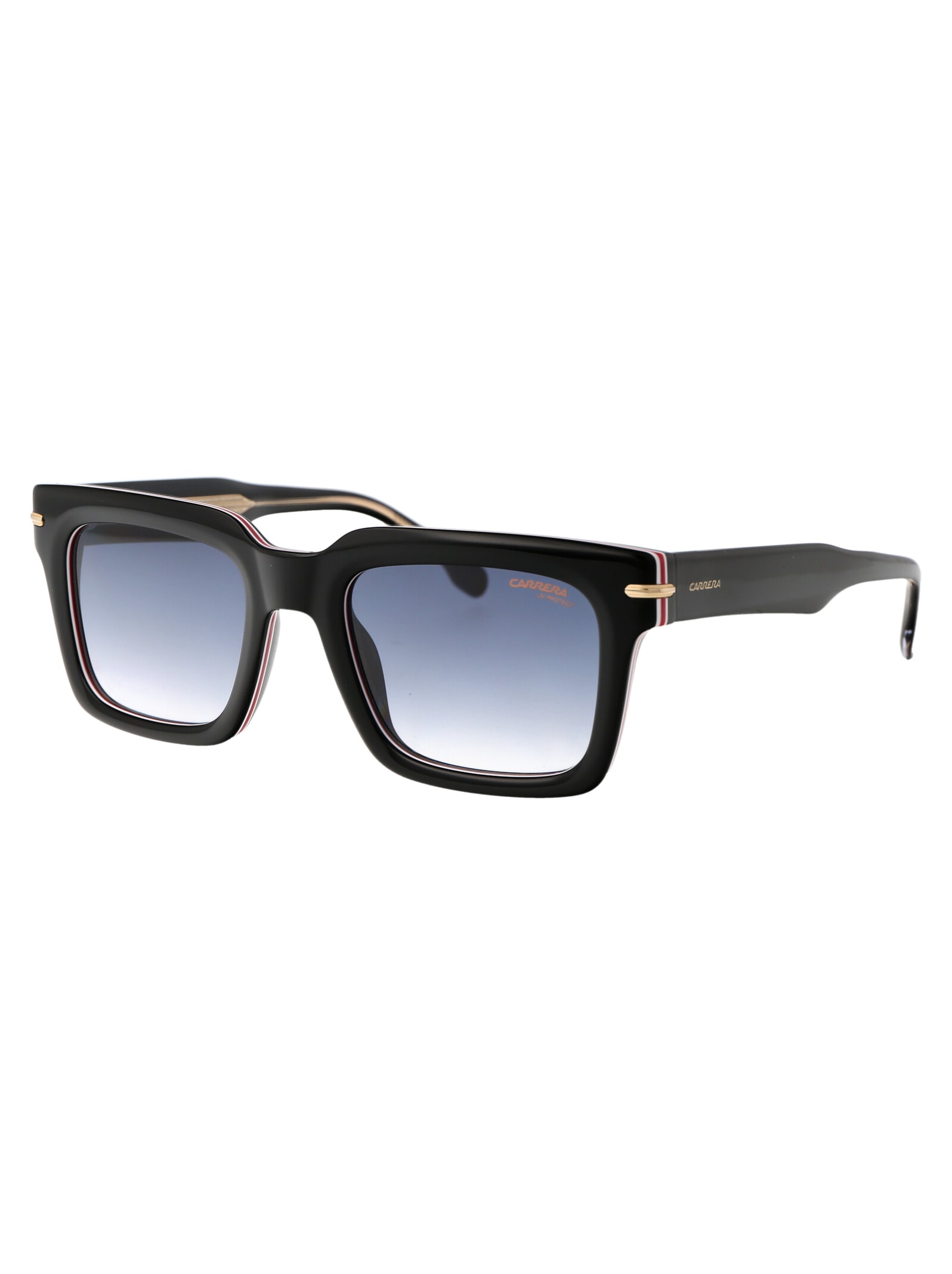 Carrera Striped Black Acetate Sunglasses In Black