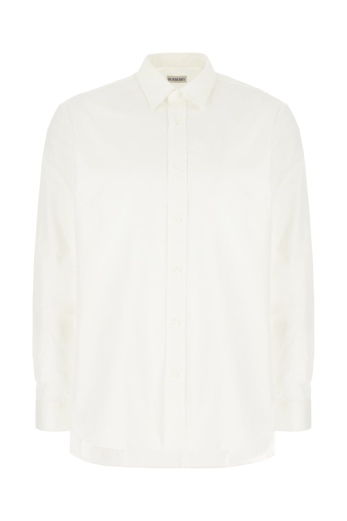 Burberry White Popeline Shirt In Salt