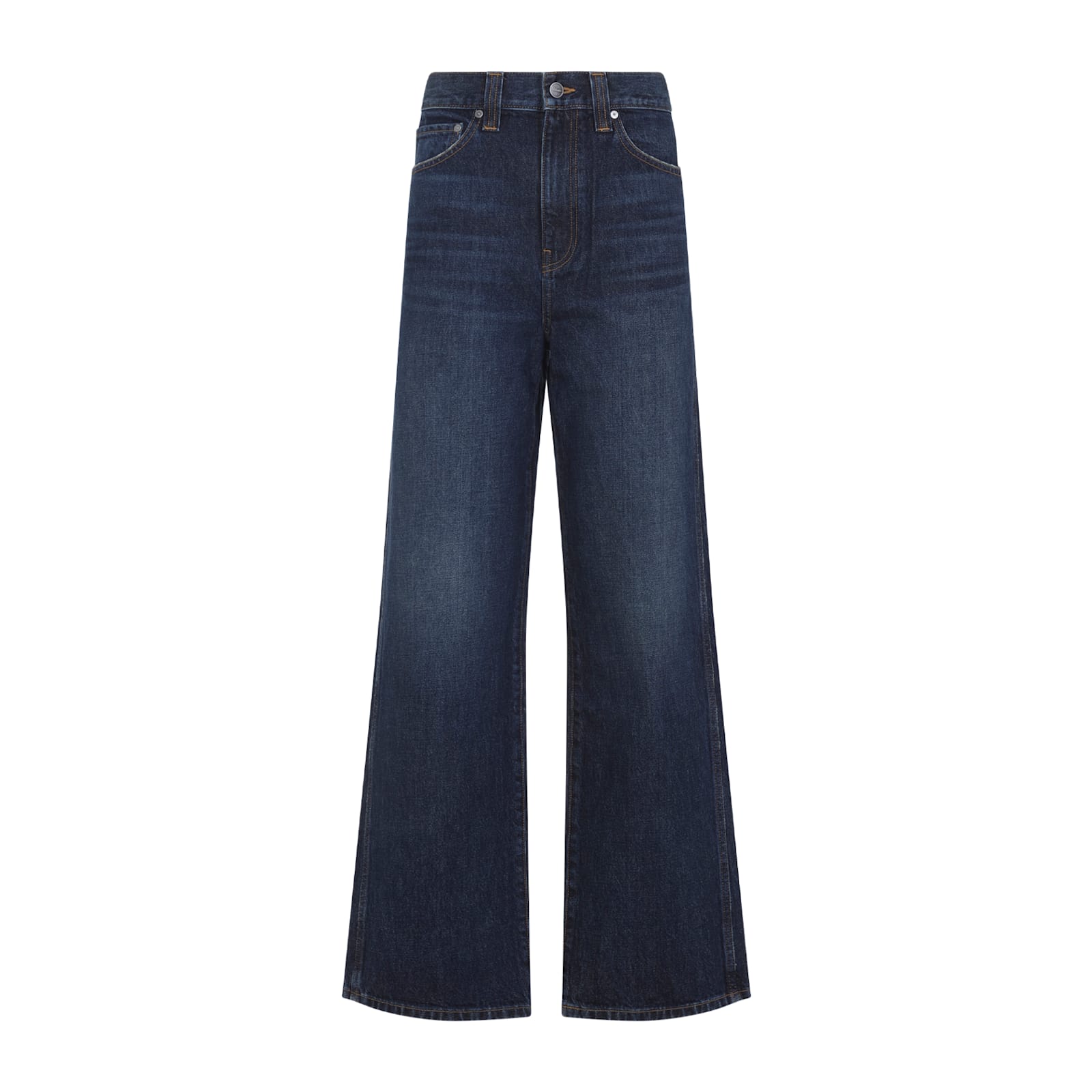 Khaite Womens Benson Bonnie Straight-leg Denim-blend Jeans In Blue