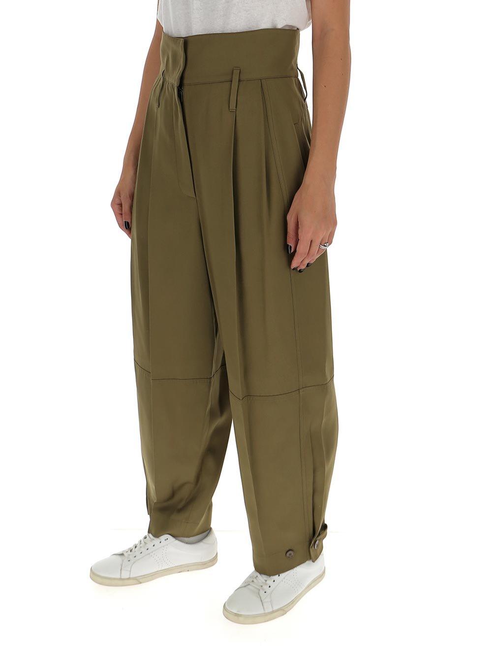 Shop Givenchy High Waisted Military Trousers In Brown