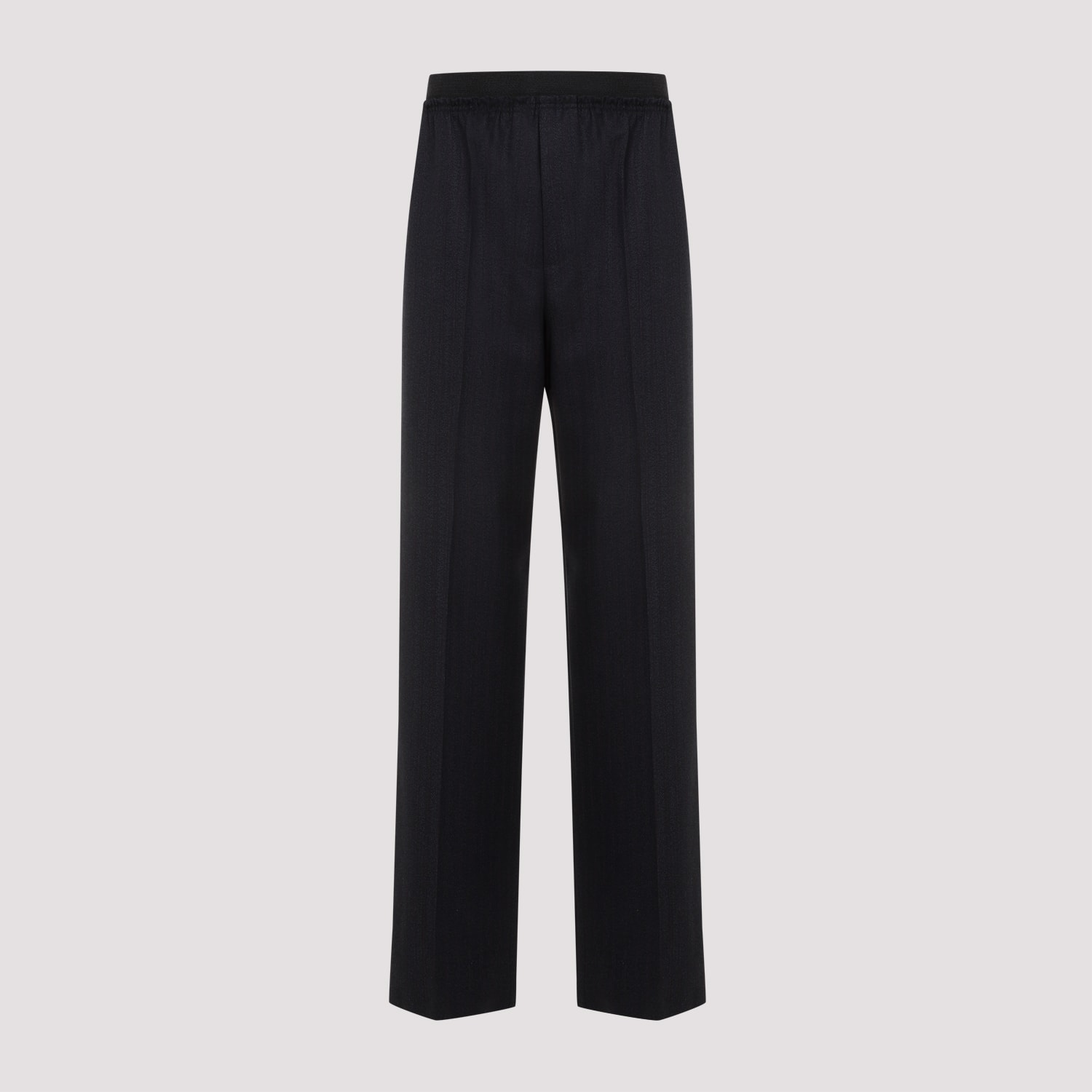 Shop Bottega Veneta Stripe Trousers In Black Blue