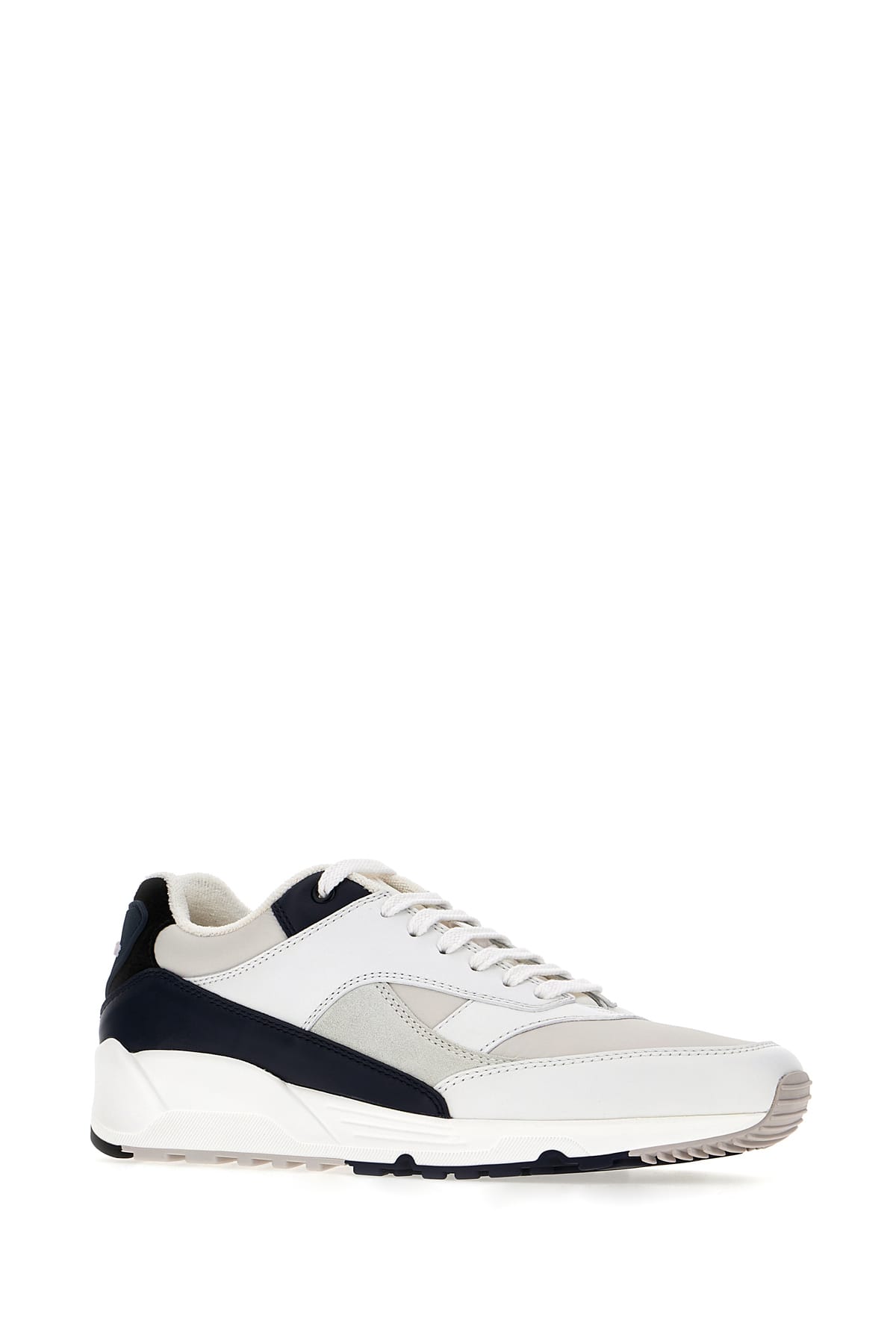 Saint Laurent Leather And Nylon Bump Sneakers With Contrasting Panels In Blanc Optique