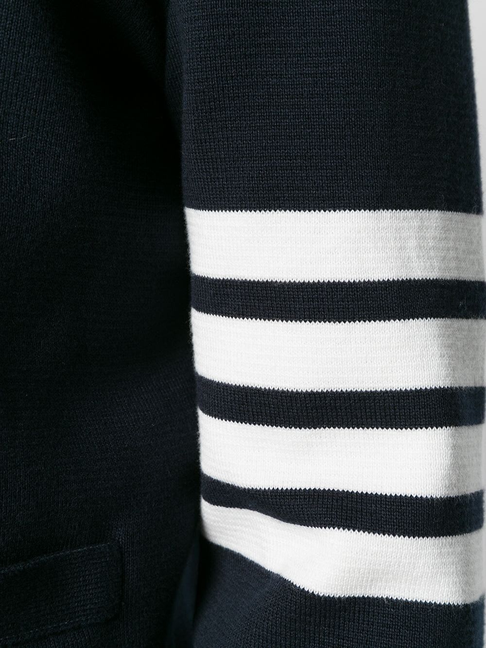 Shop Thom Browne Milano Stitch V Neck Cardigan In Cotton Crepe In Navy