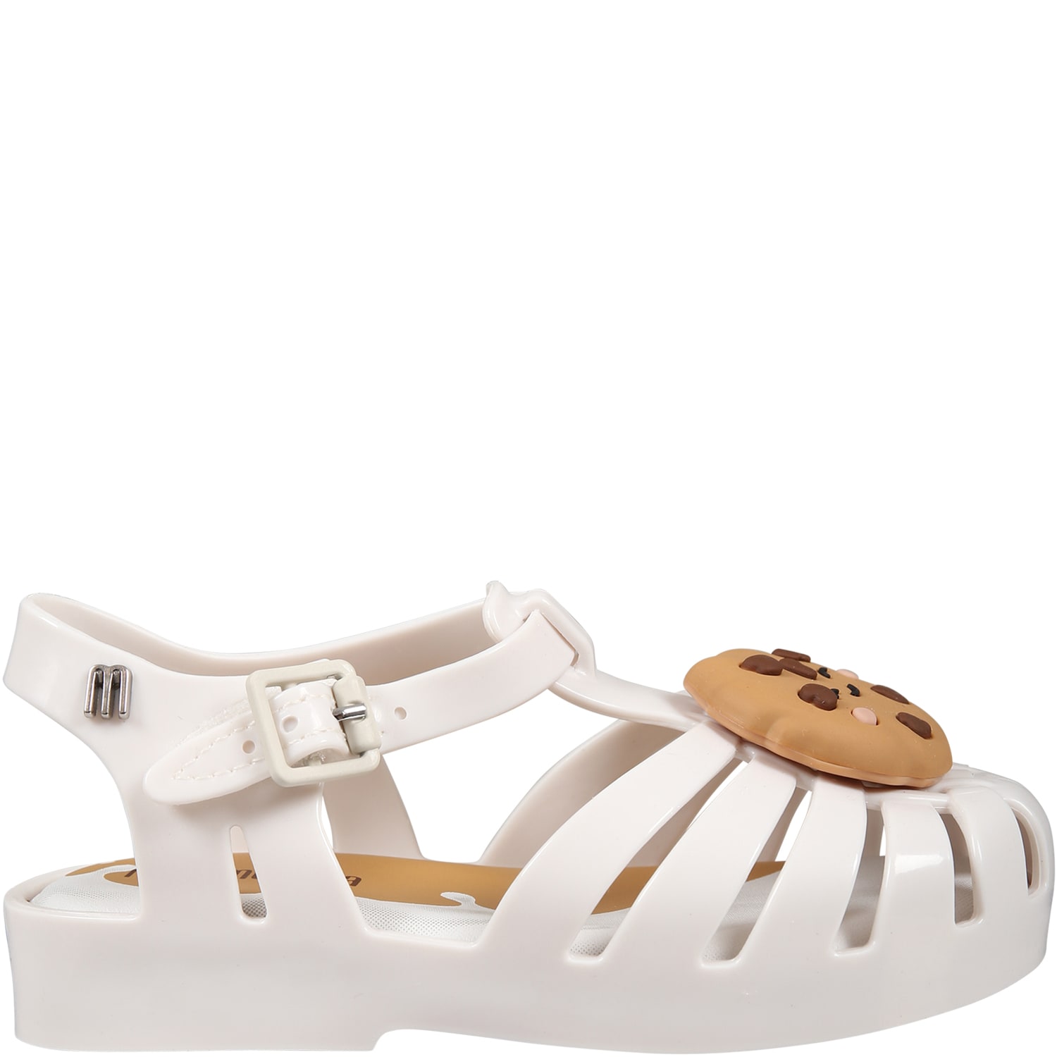 Melissa White Sandals For Kids With Cookie And Logo