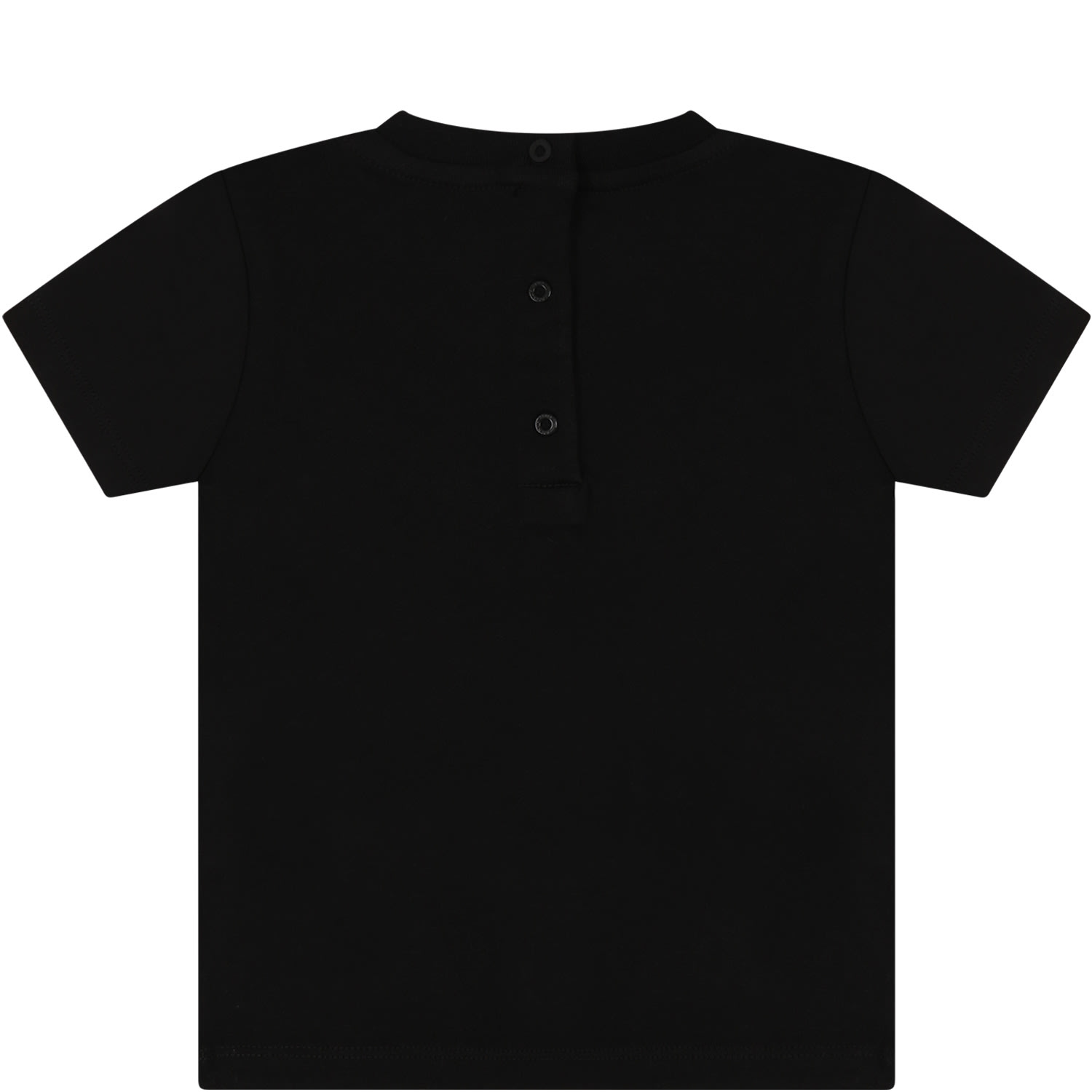 Shop Balmain Black T-shirt With Iconic White Logo For Babies