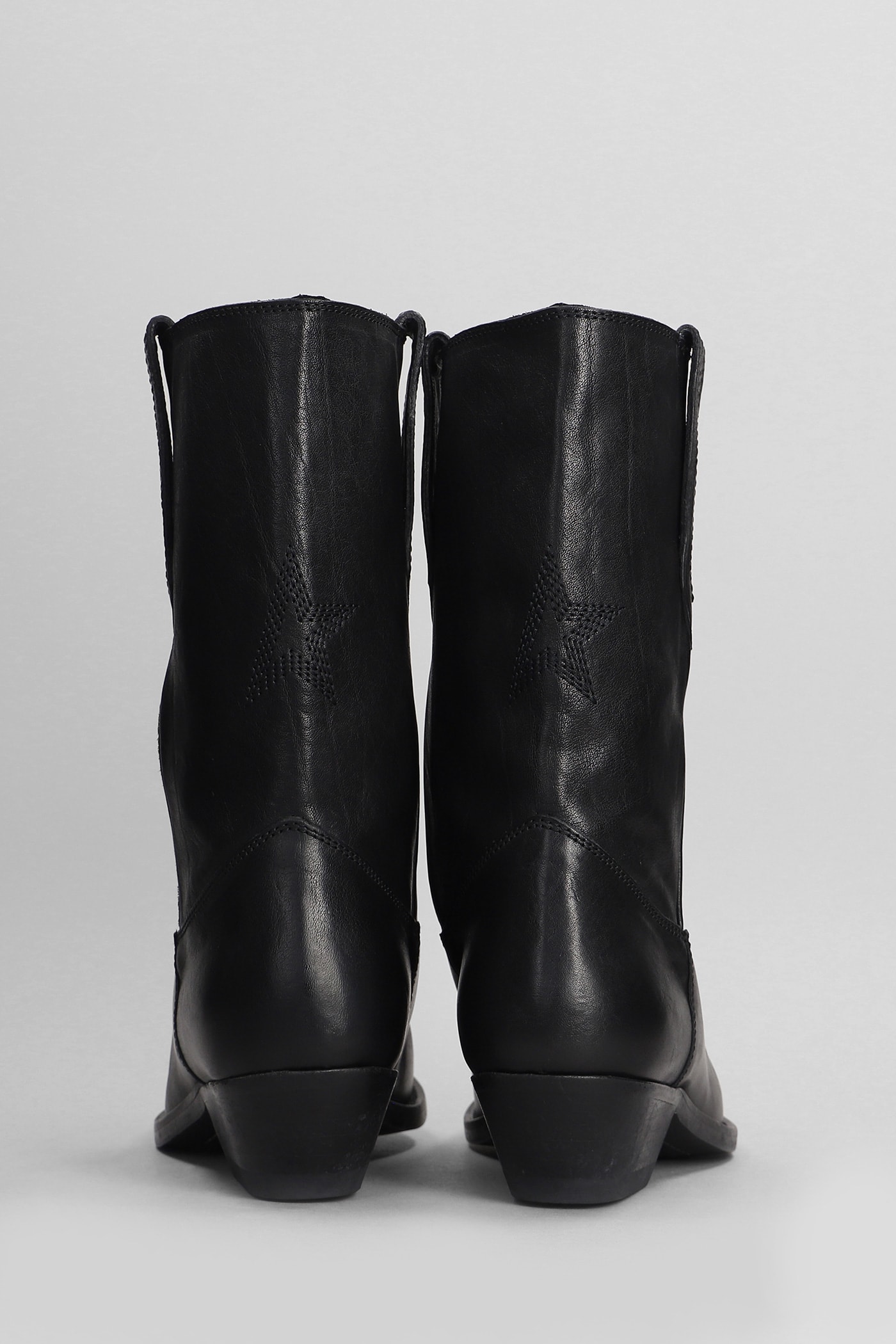 Shop Golden Goose Wish Star Texan Ankle Boots In Black Leather