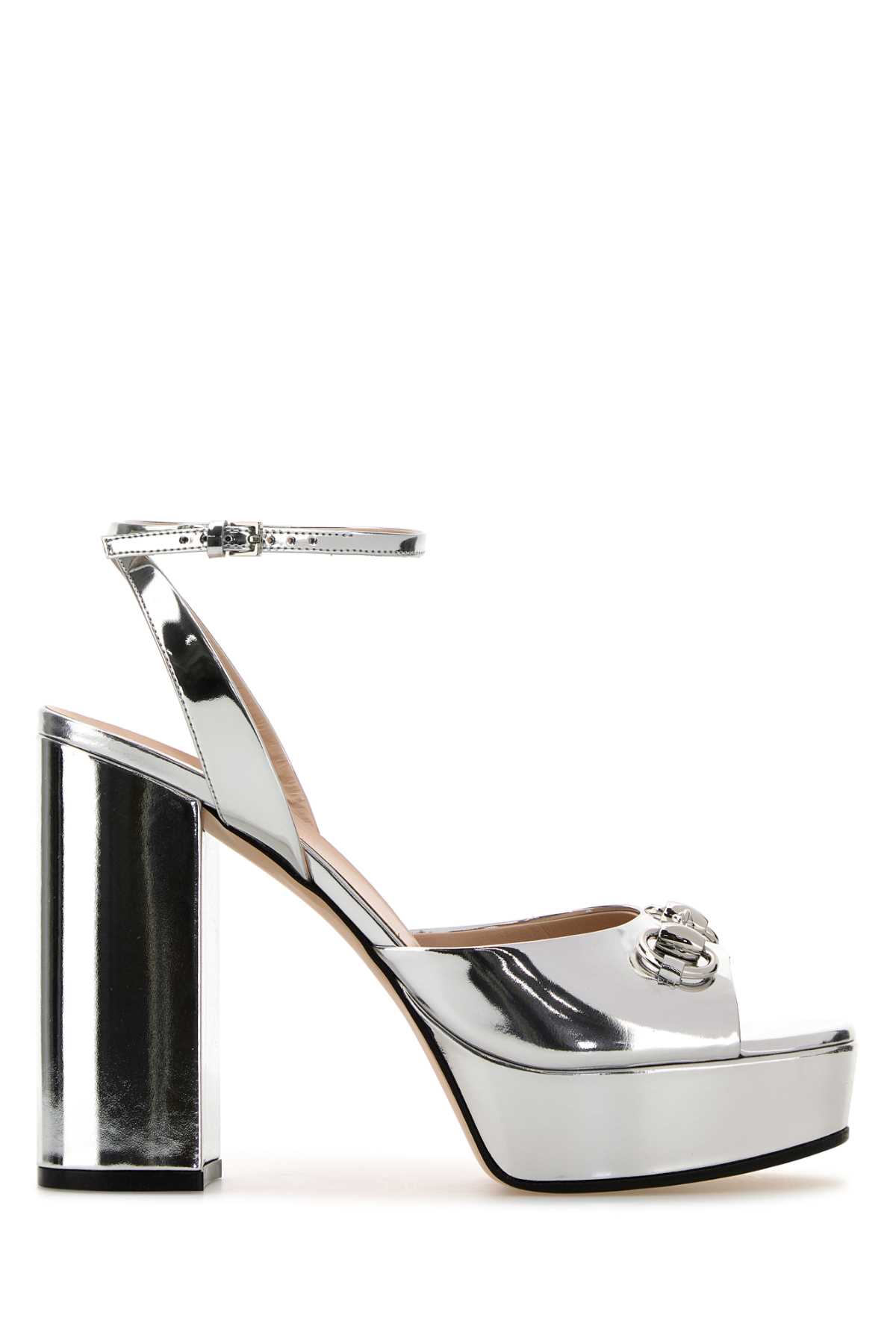 Gucci Horsebit Metallic Leather Platform Sandals