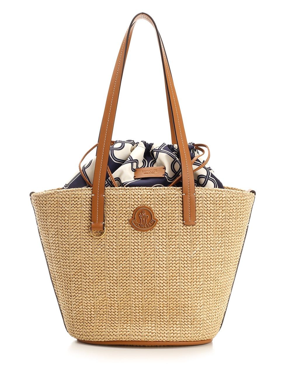 MONCLER HUBBA SMALL RAFFIA TOTE 