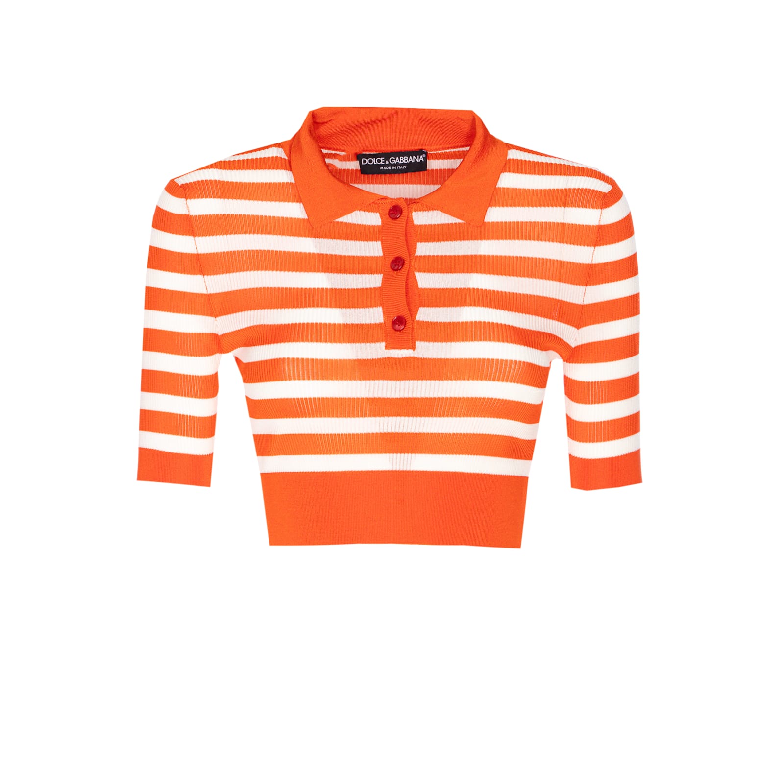 Dolce & Gabbana Striped Polo In Red